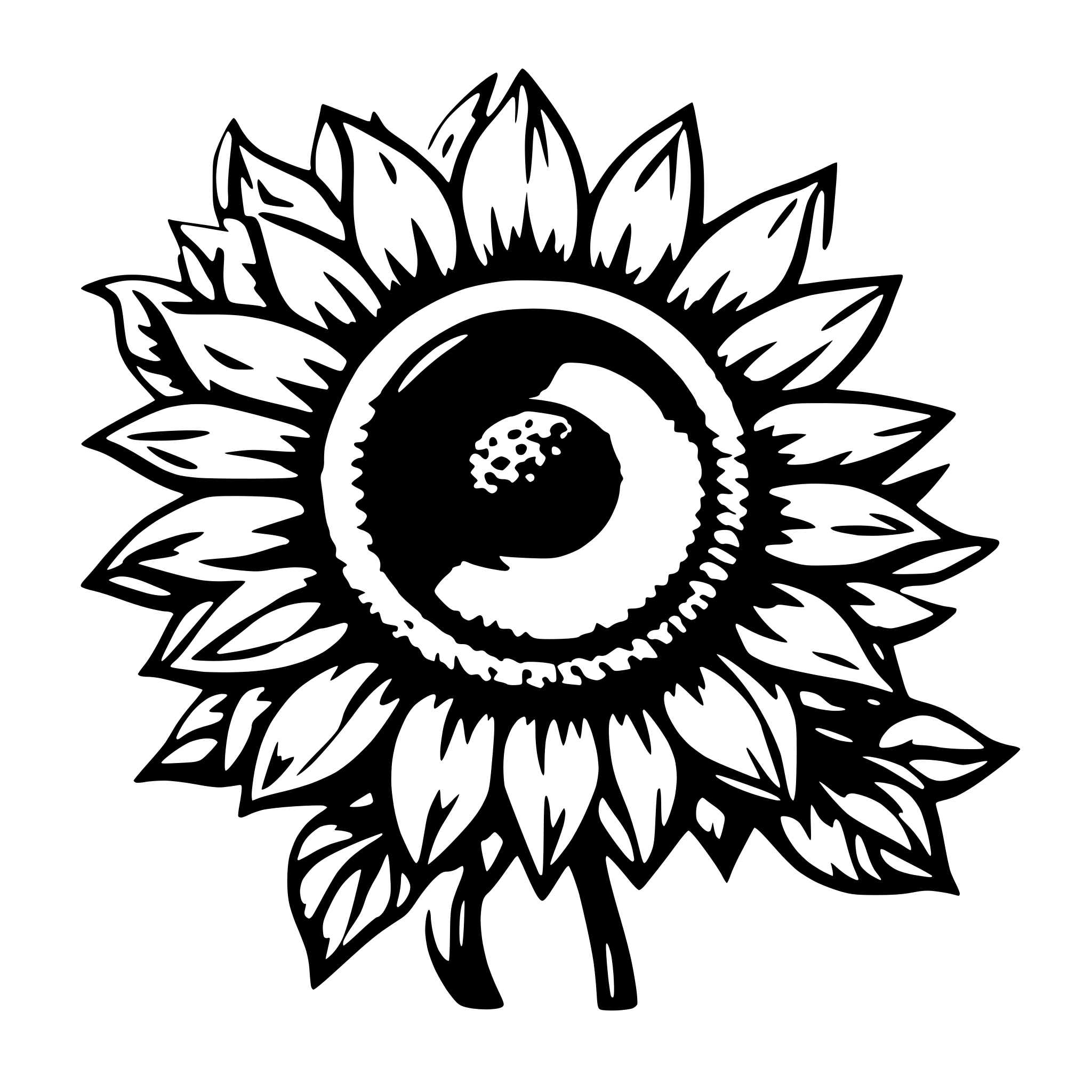 AI-generated SVG of 'sun flower mascot'