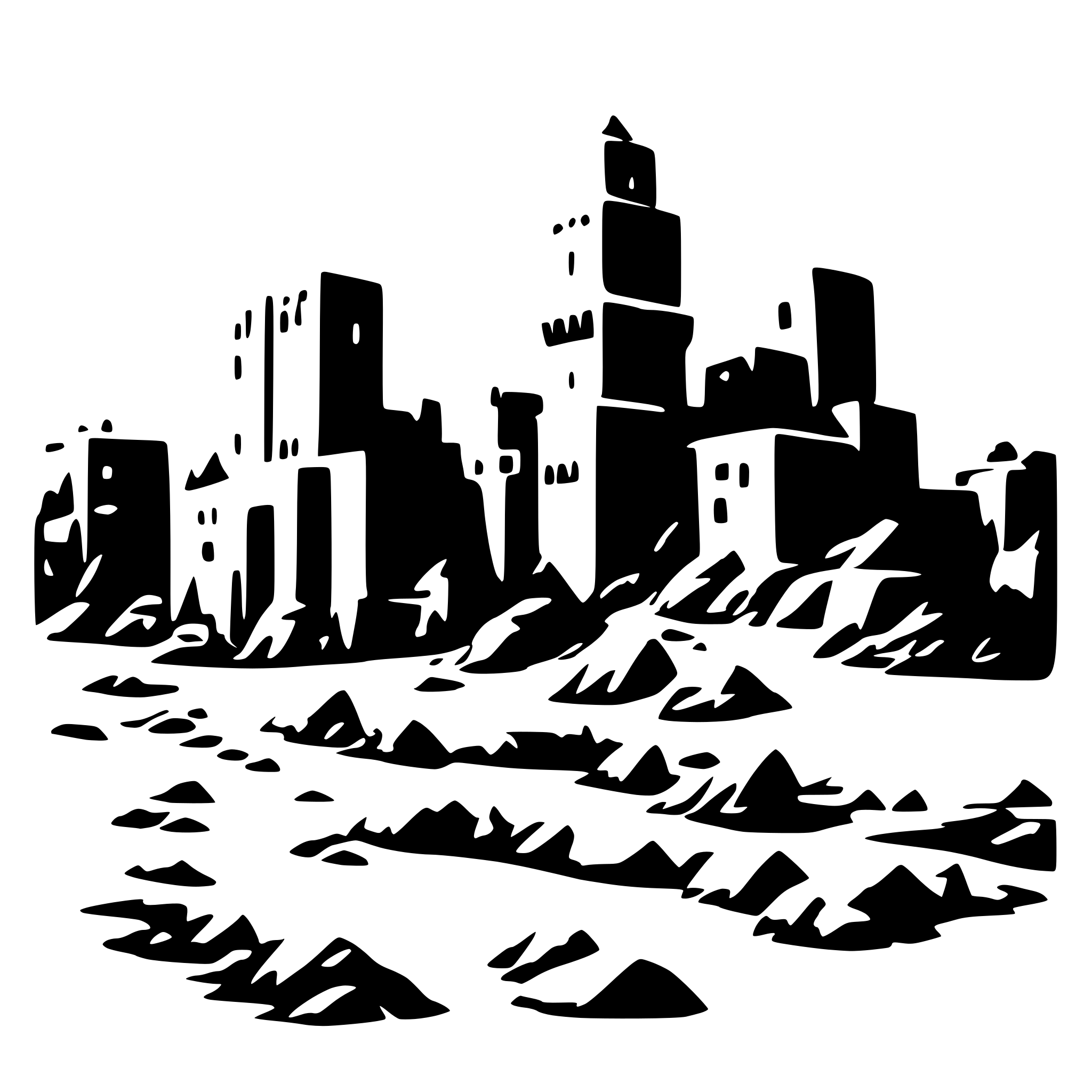 AI-generated SVG of 'ruined mehalitic city'