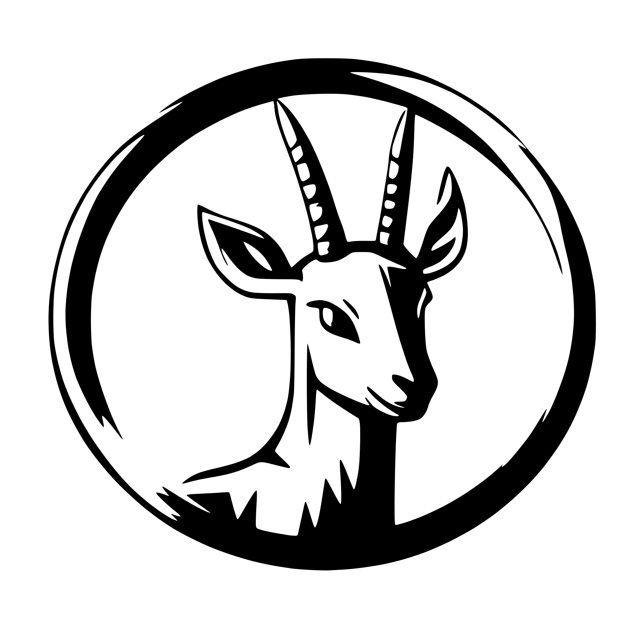 AI-generated SVG of a gazelle head silhouette inside a circle