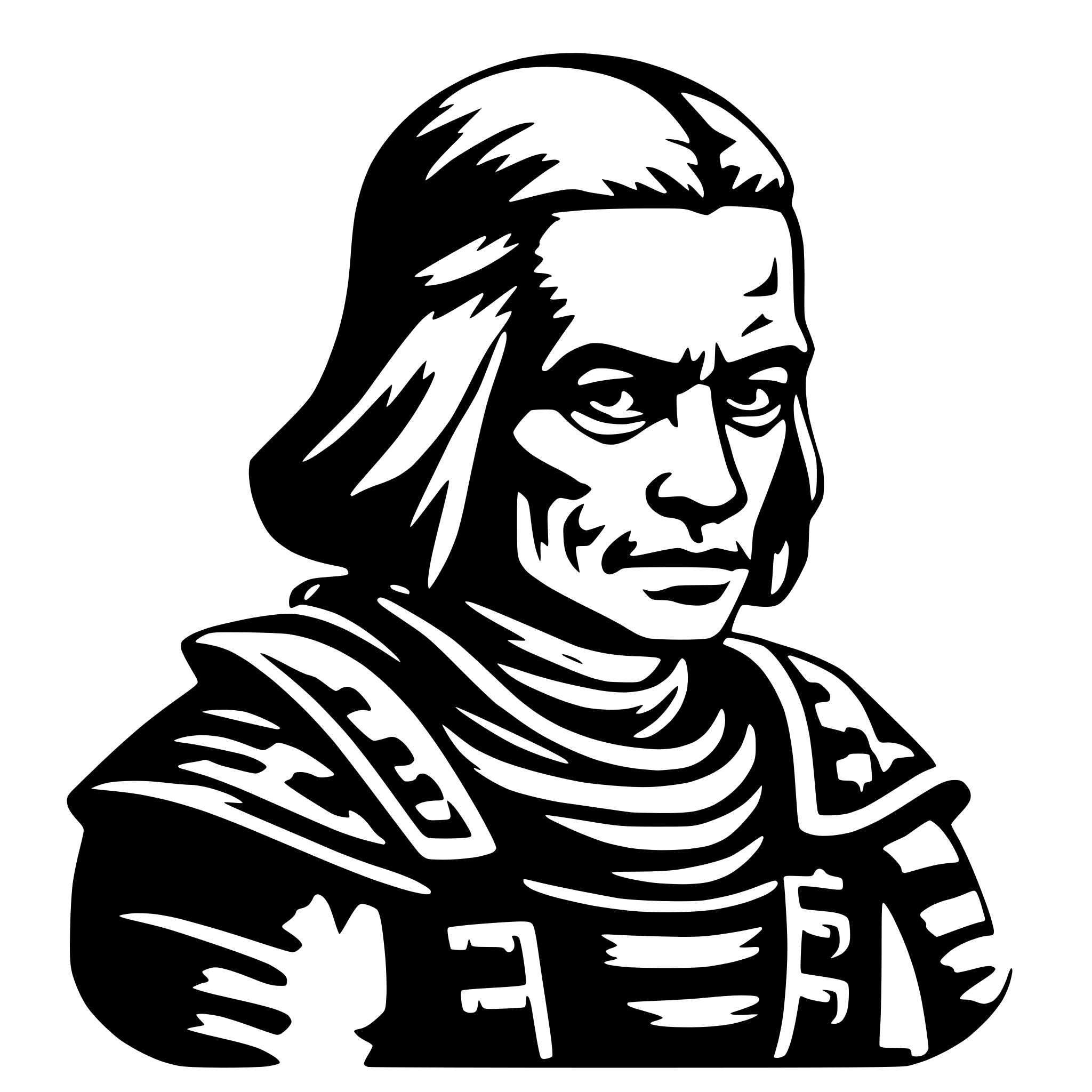 AI-generated SVG of a old samurai