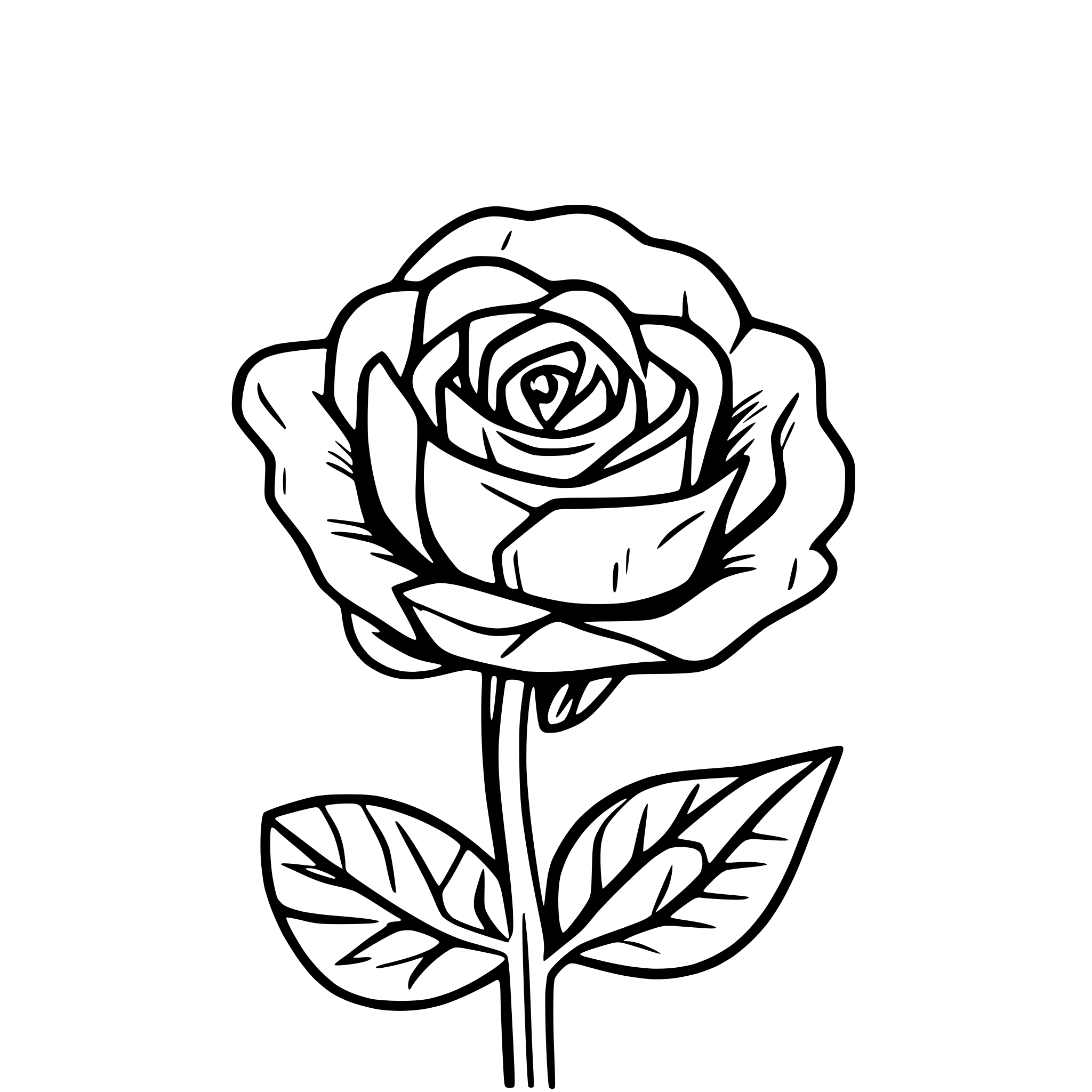 AI-generated SVG of a rose flower and hearts