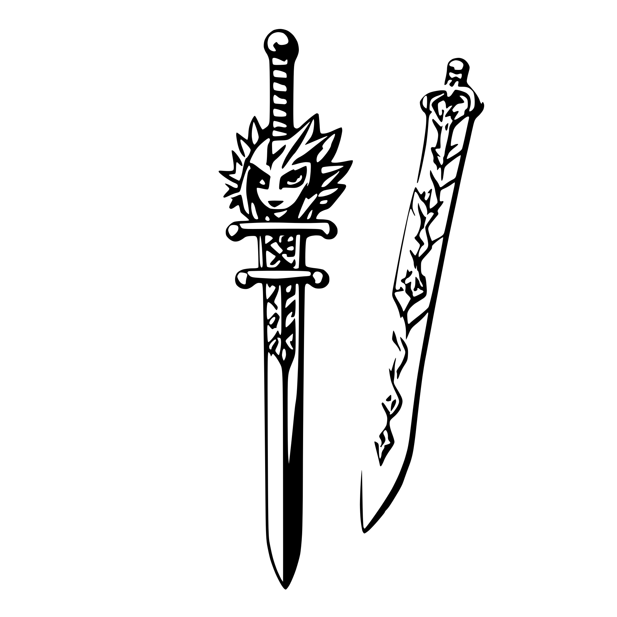 AI-generated SVG of 'sword with dragon engravings'