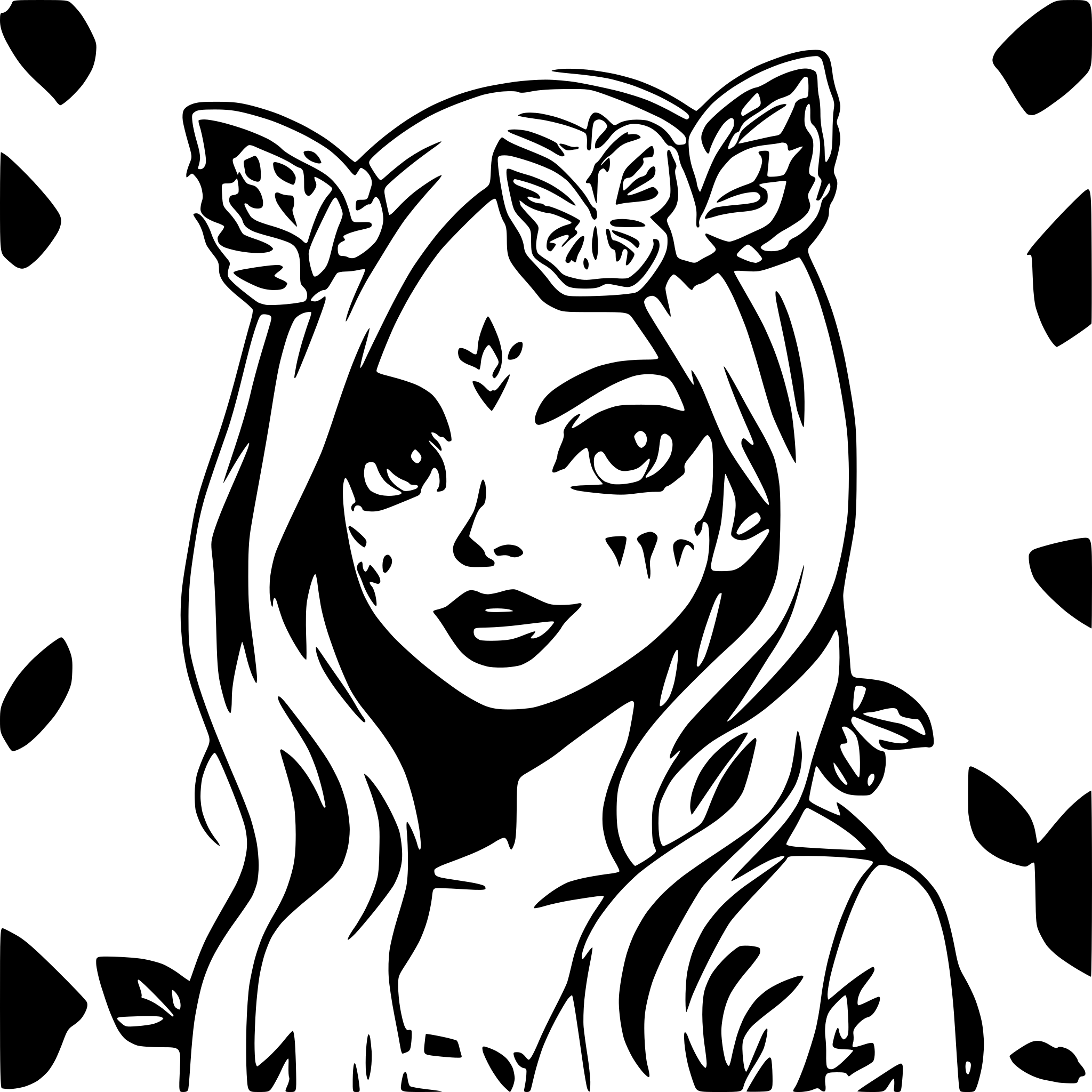 AI-generated SVG of a Butterfly sugar skull