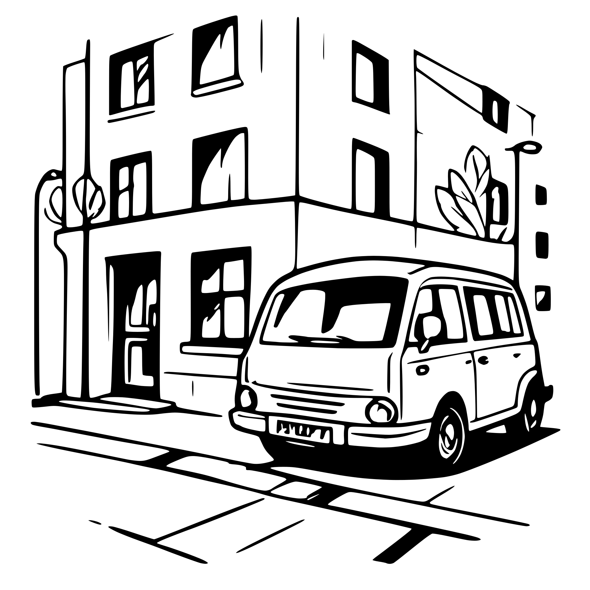 AI-generated SVG of a british street