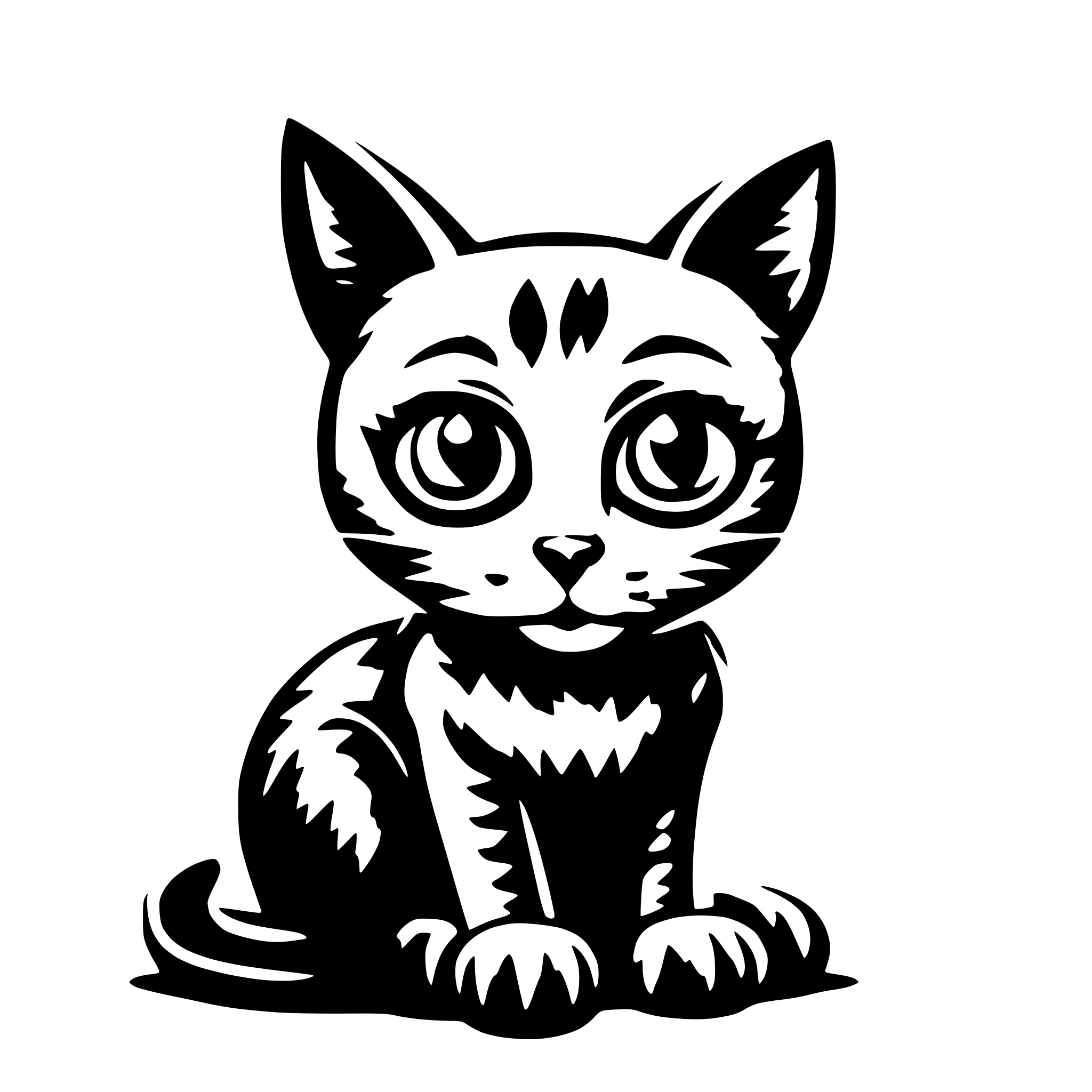 AI-generated SVG of 'a cat with huge eyes'