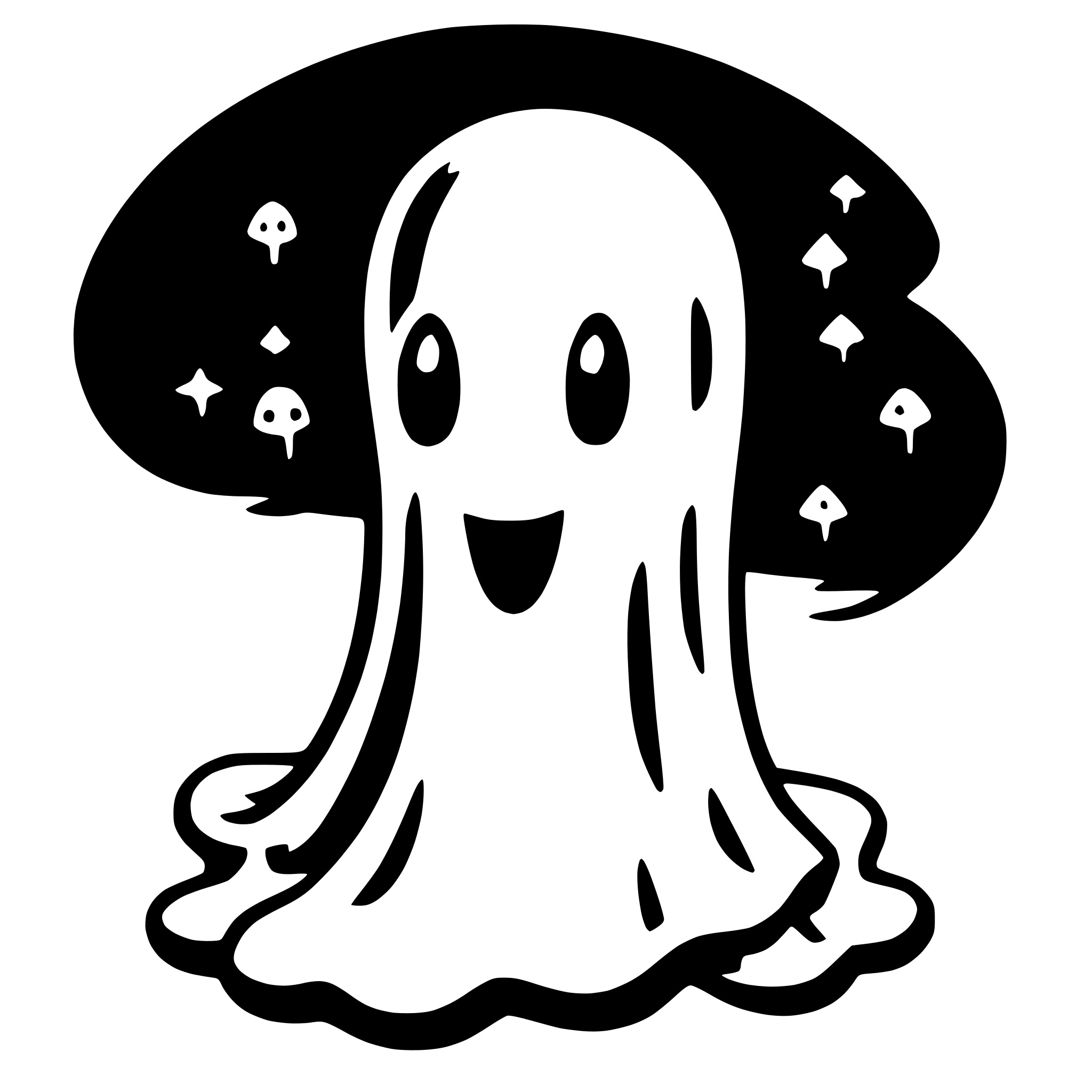 AI-generated SVG of a cutest simple kawaii ghost