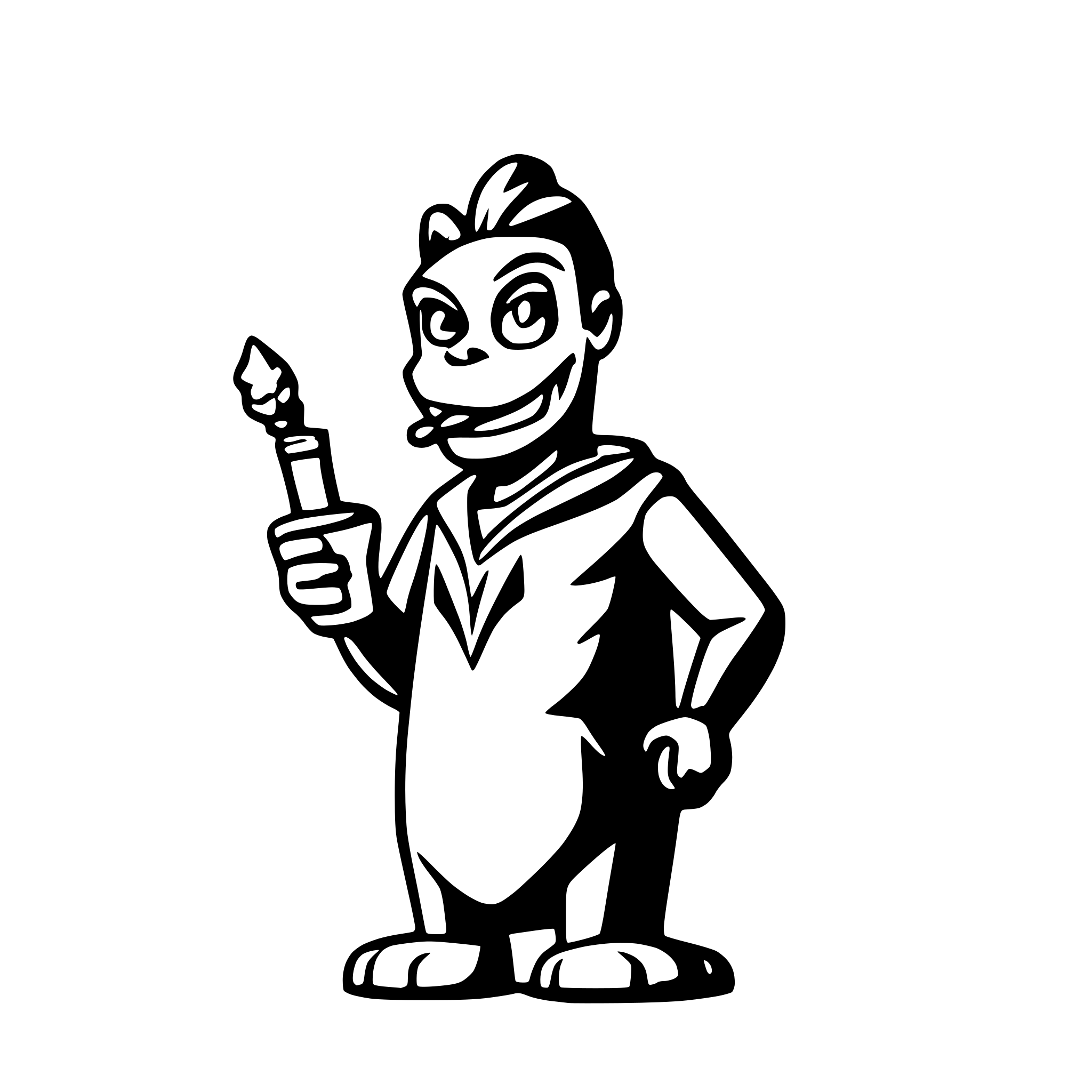 AI-generated SVG of a Cannabis ape smoking bong