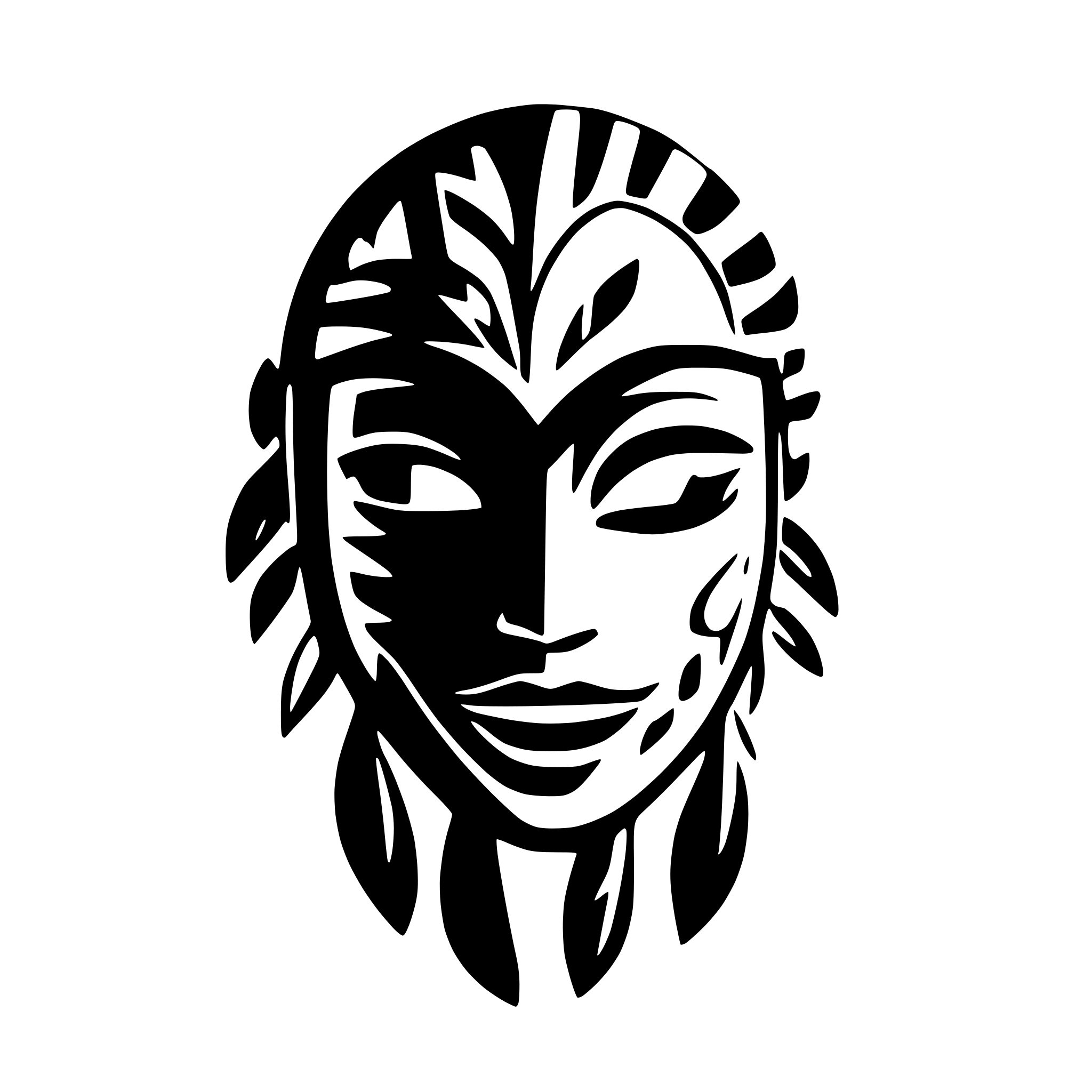 AI-generated SVG of 'tribal mask'