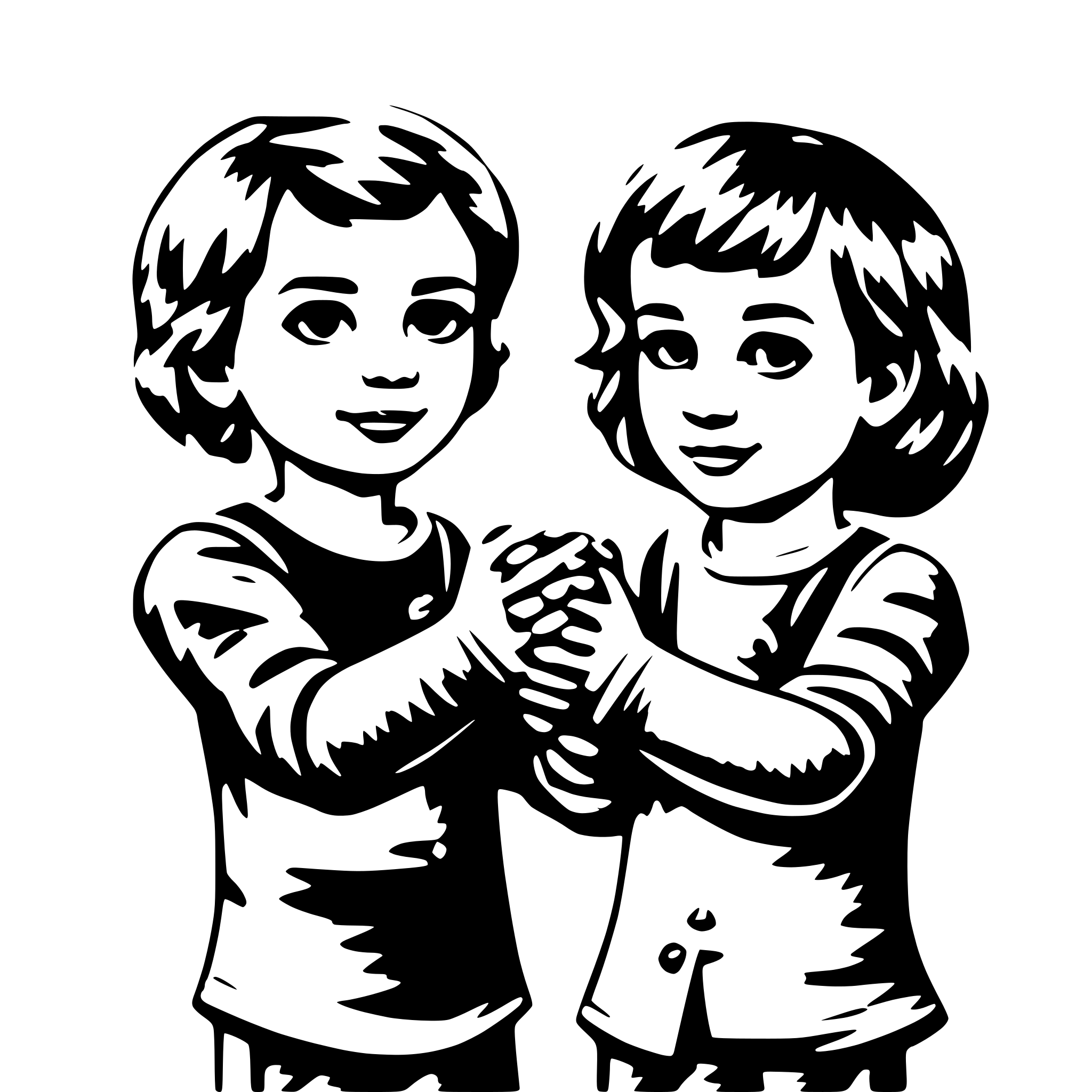 AI-generated SVG of a some childs who holding on their hands AI-generated SVG of a some childs who holding on their hands