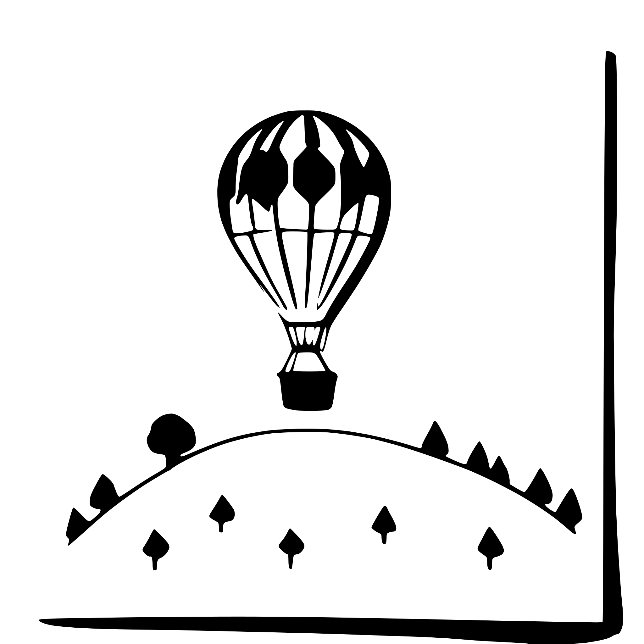 AI-generated SVG of 'hot air balloon over fields'