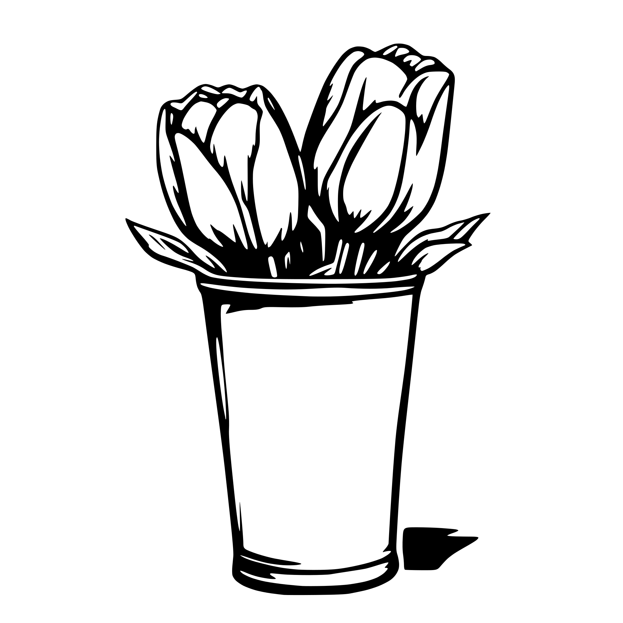 AI-generated SVG of a tulip beer pint glass creamy
