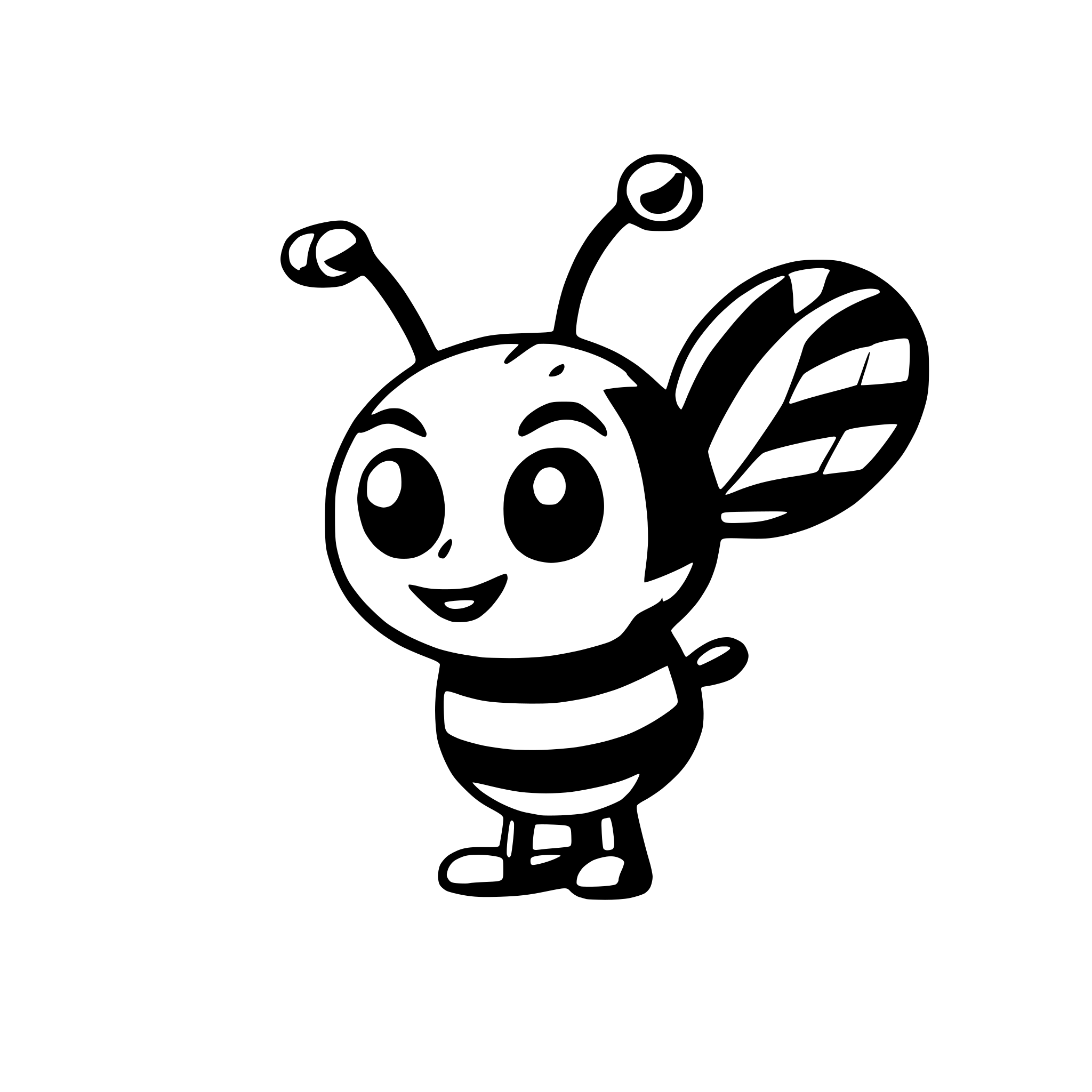 AI-generated SVG of a funny cartoon 3d bee