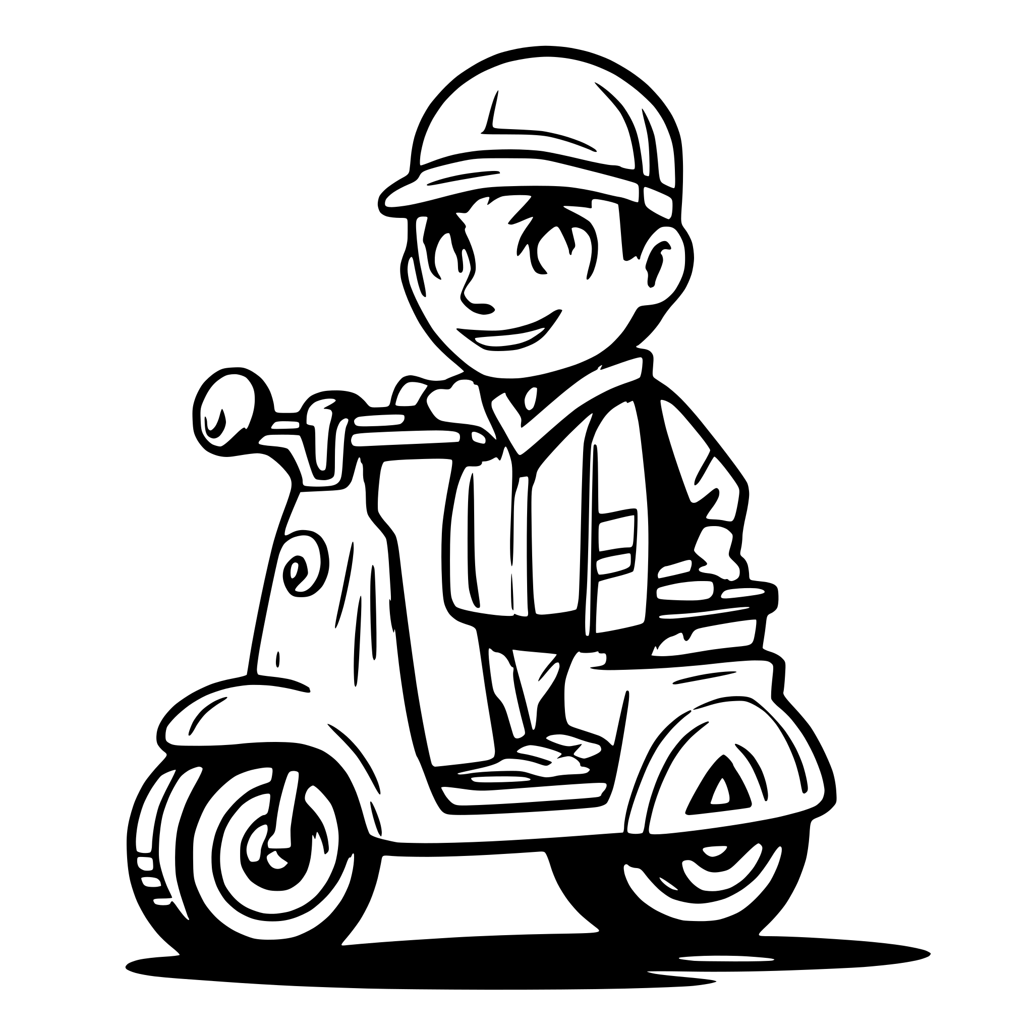AI-generated SVG of a medicine Delivery hospital man riding a scooter