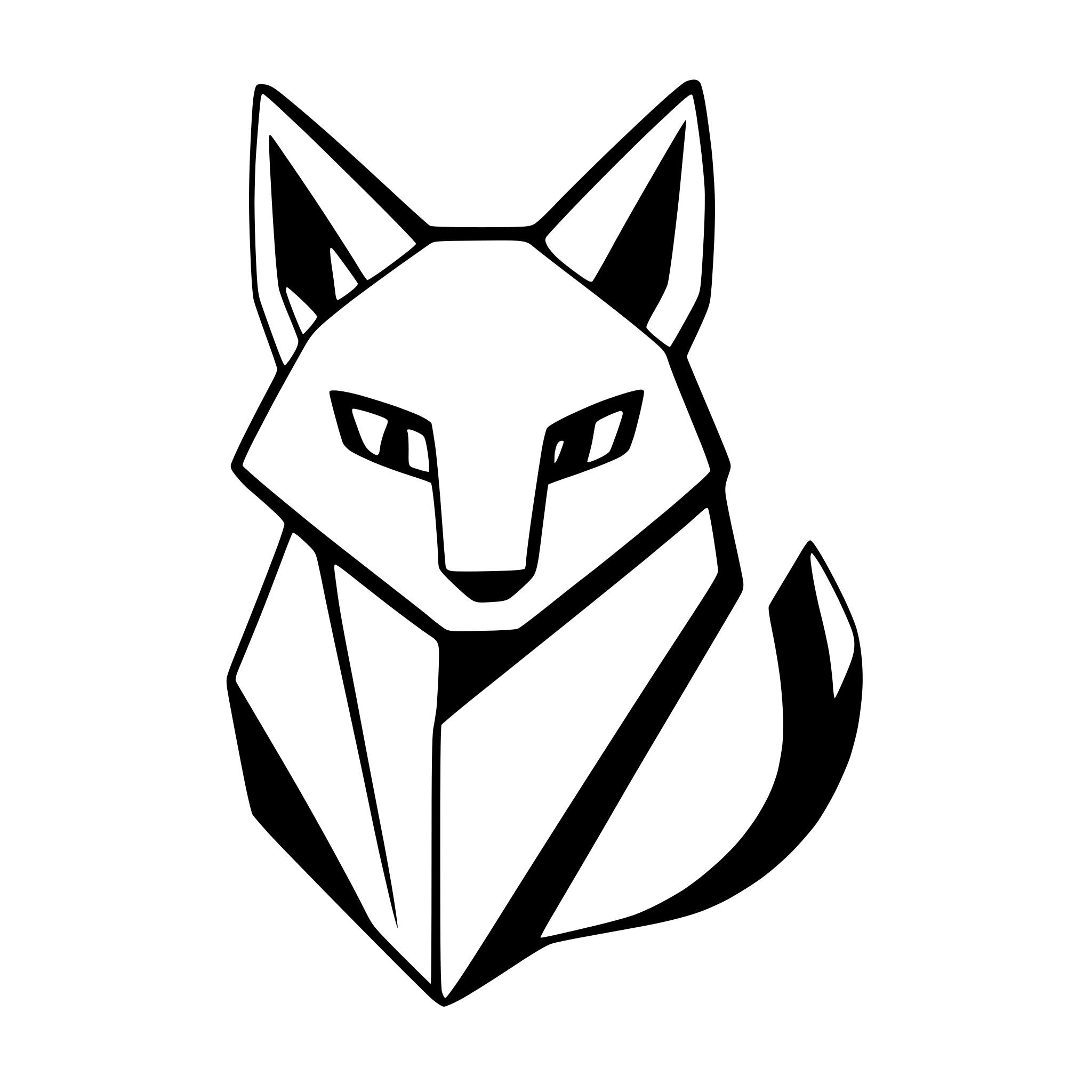 AI-generated SVG of a geometric fox with sharp lines