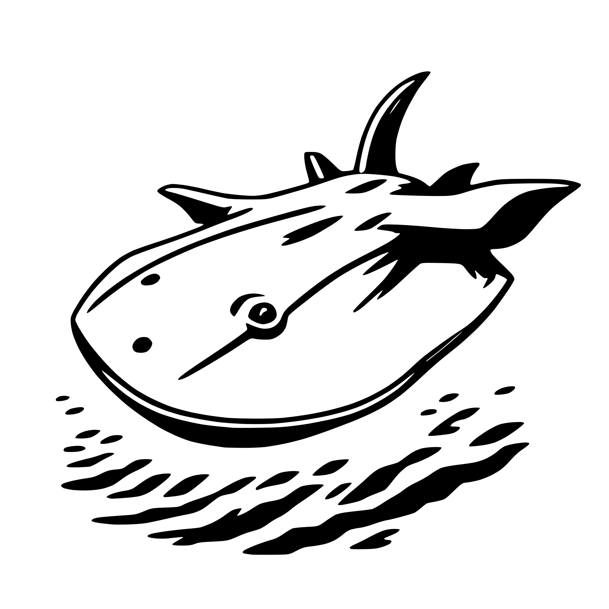 AI-generated SVG of a stingray gliding