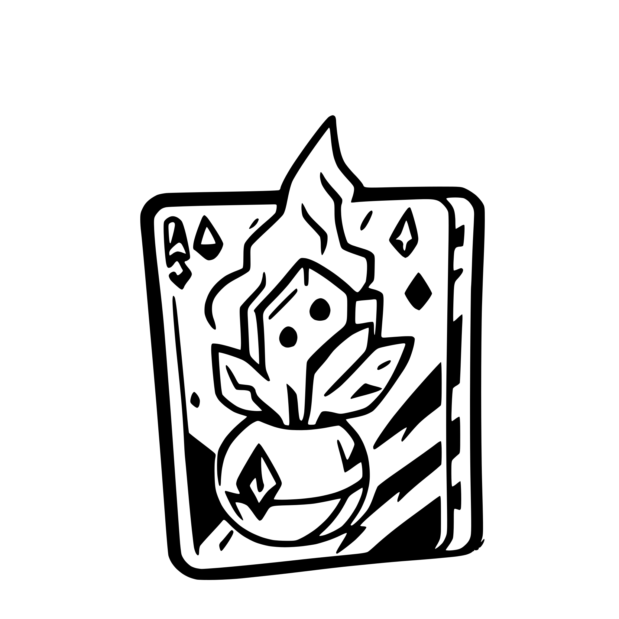 AI-generated SVG of a 3 line art playing cards fanned out, the middle one has a pokeball image on it and flames coming off it