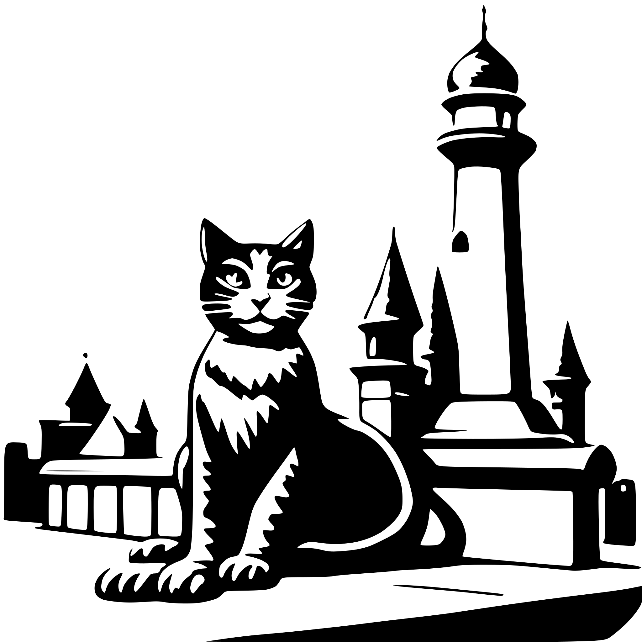 AI-generated SVG of 'elegant cat on a roof'