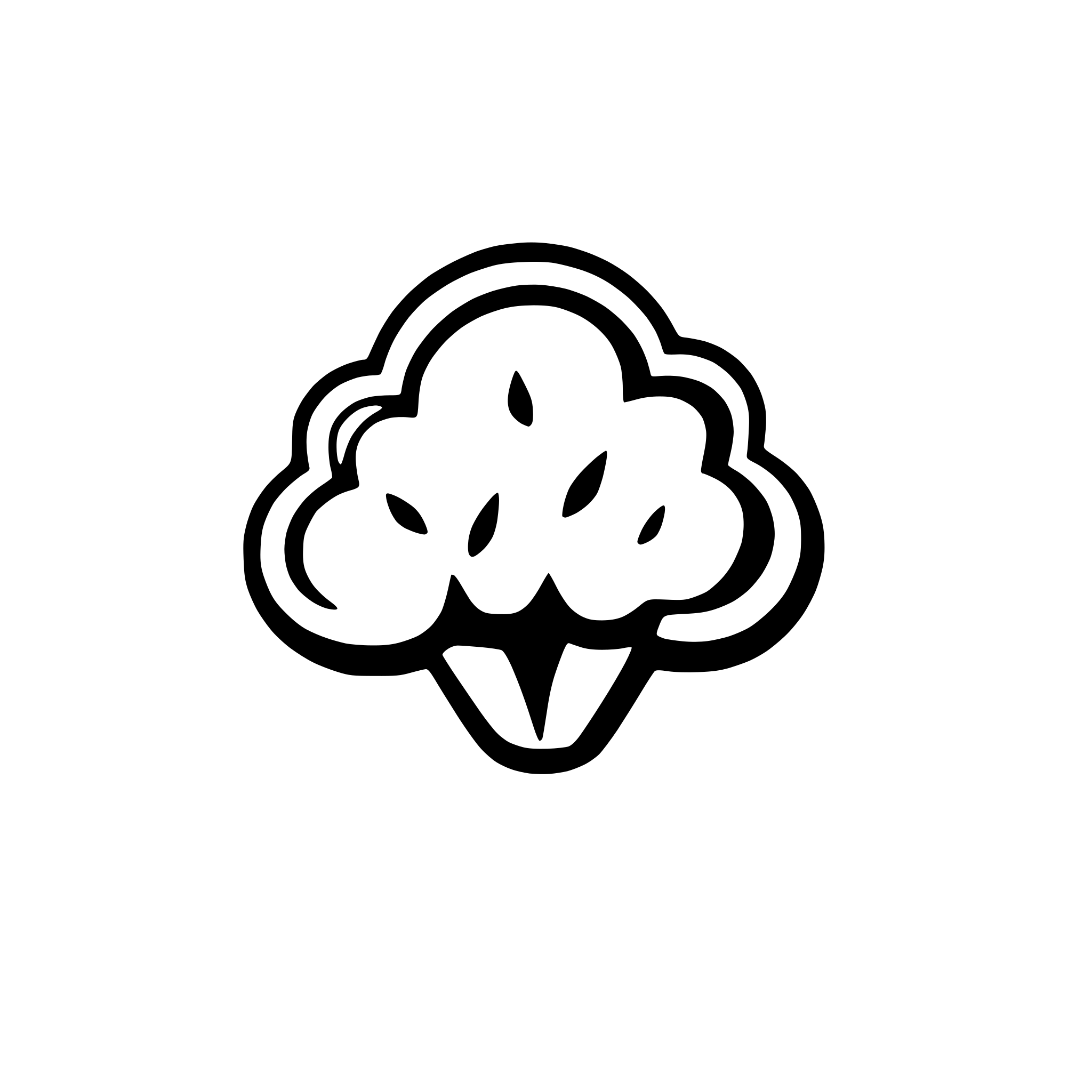 AI-generated SVG of 'stylized cloud with three puffs'
