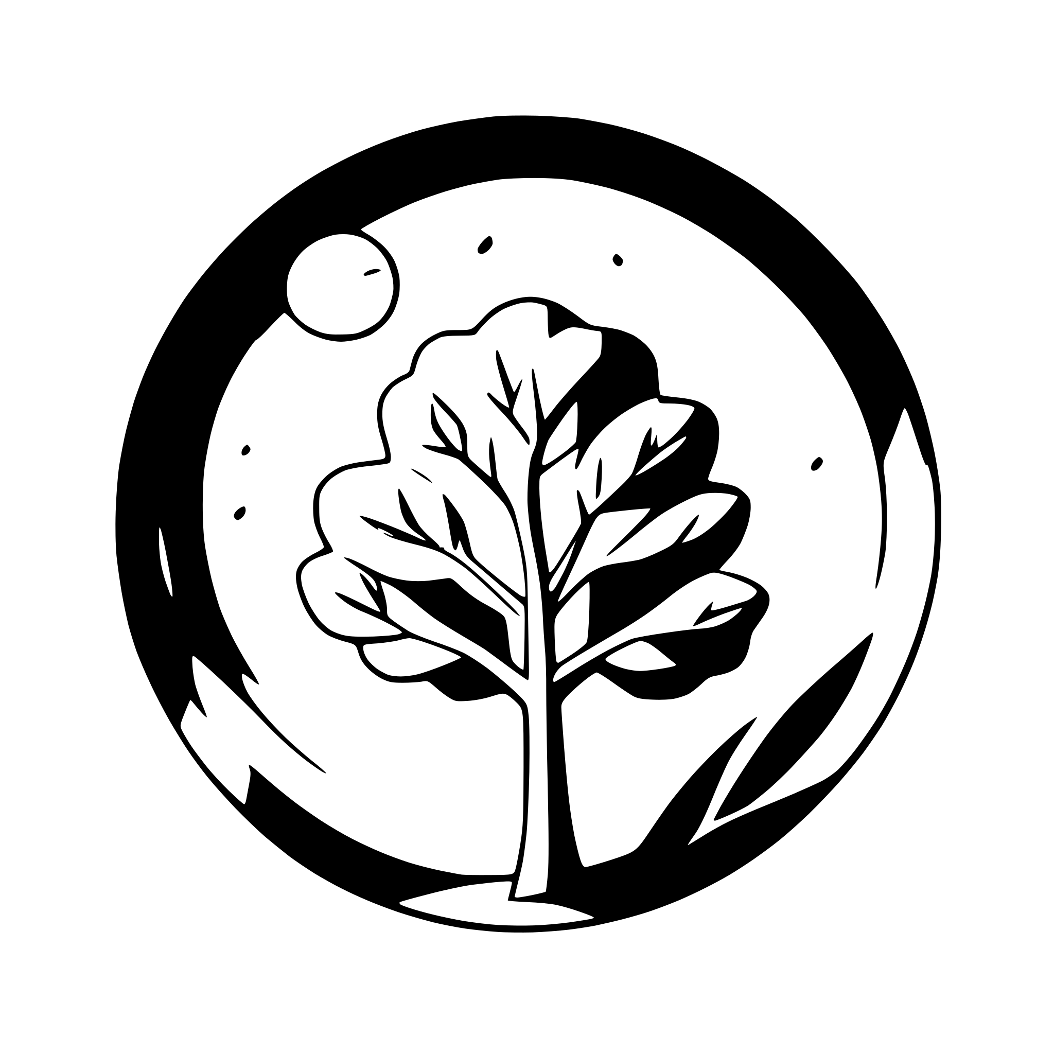 AI-generated SVG of a tree silhouette with full moon