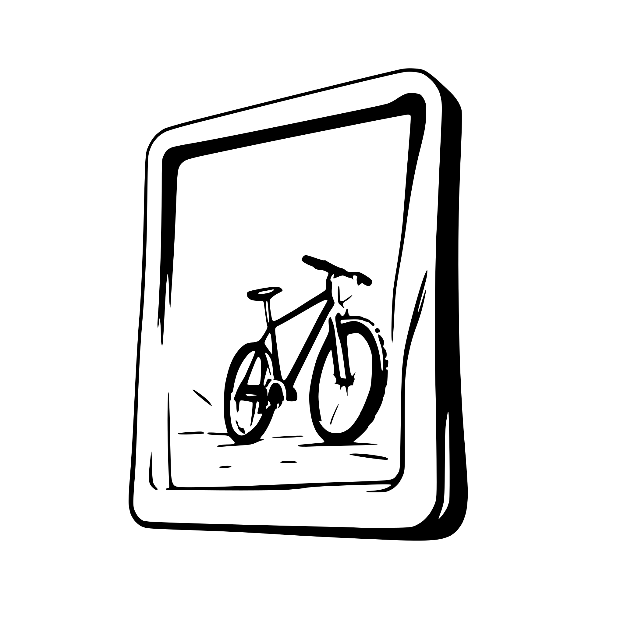 AI-generated SVG of a mountainbike sticking out of a picture frame