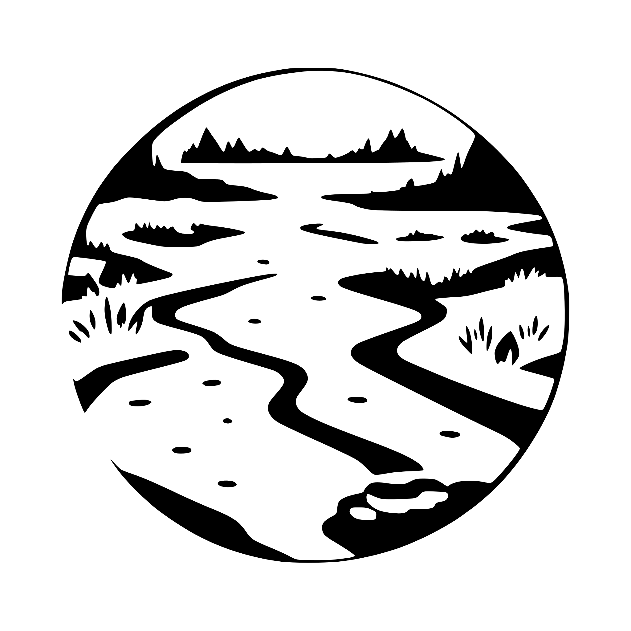 AI-generated SVG of 'river with stepping stones'