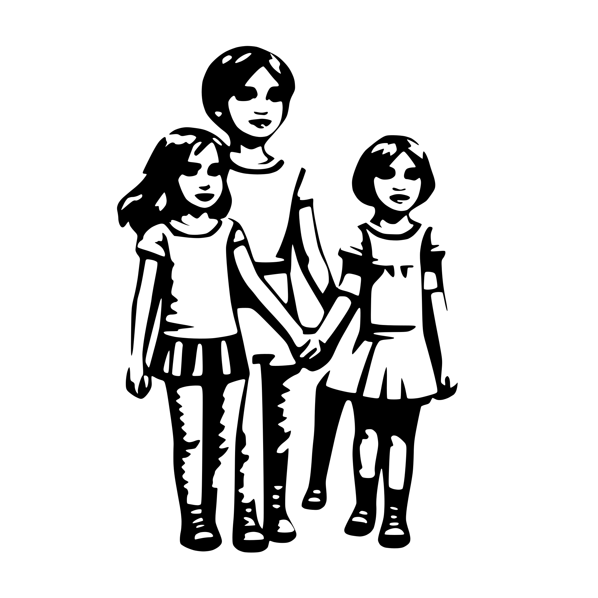 AI-generated SVG of a 8 Children holding hands in one hand