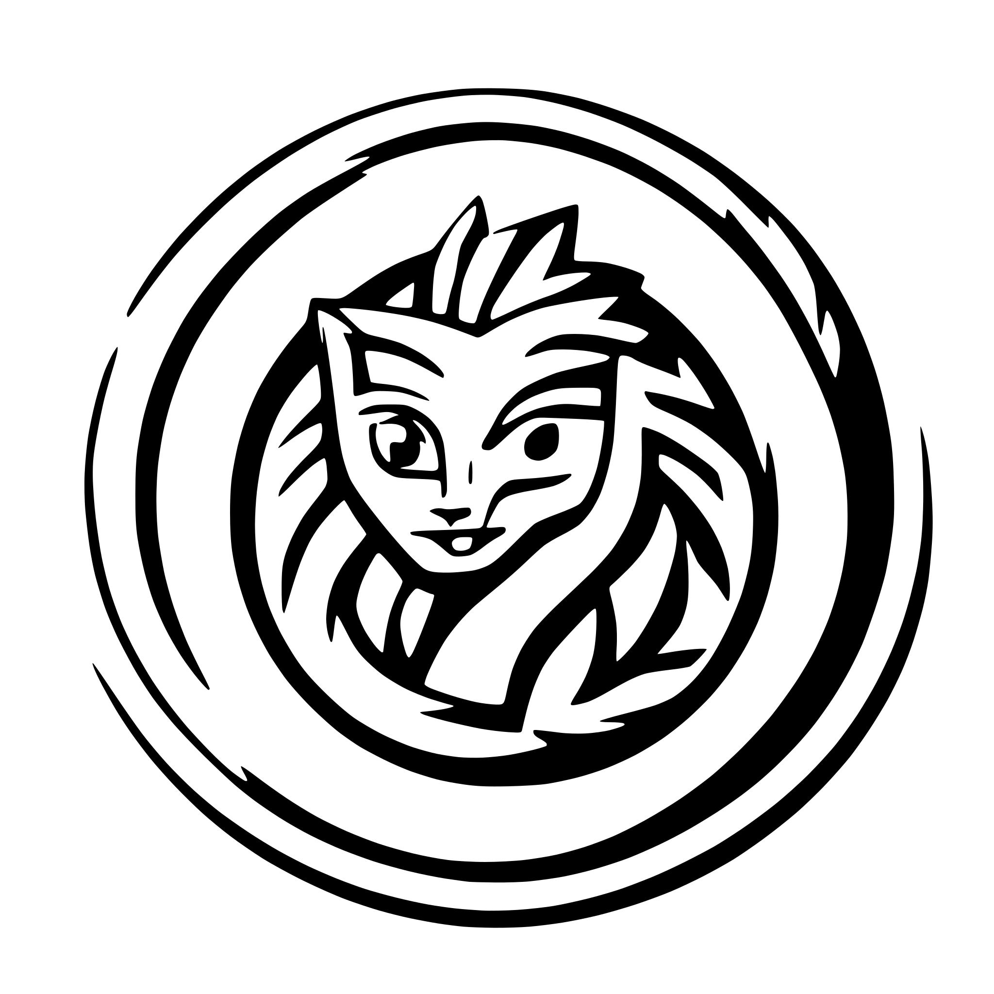 AI-generated SVG of 'A owl, swan and lion'
