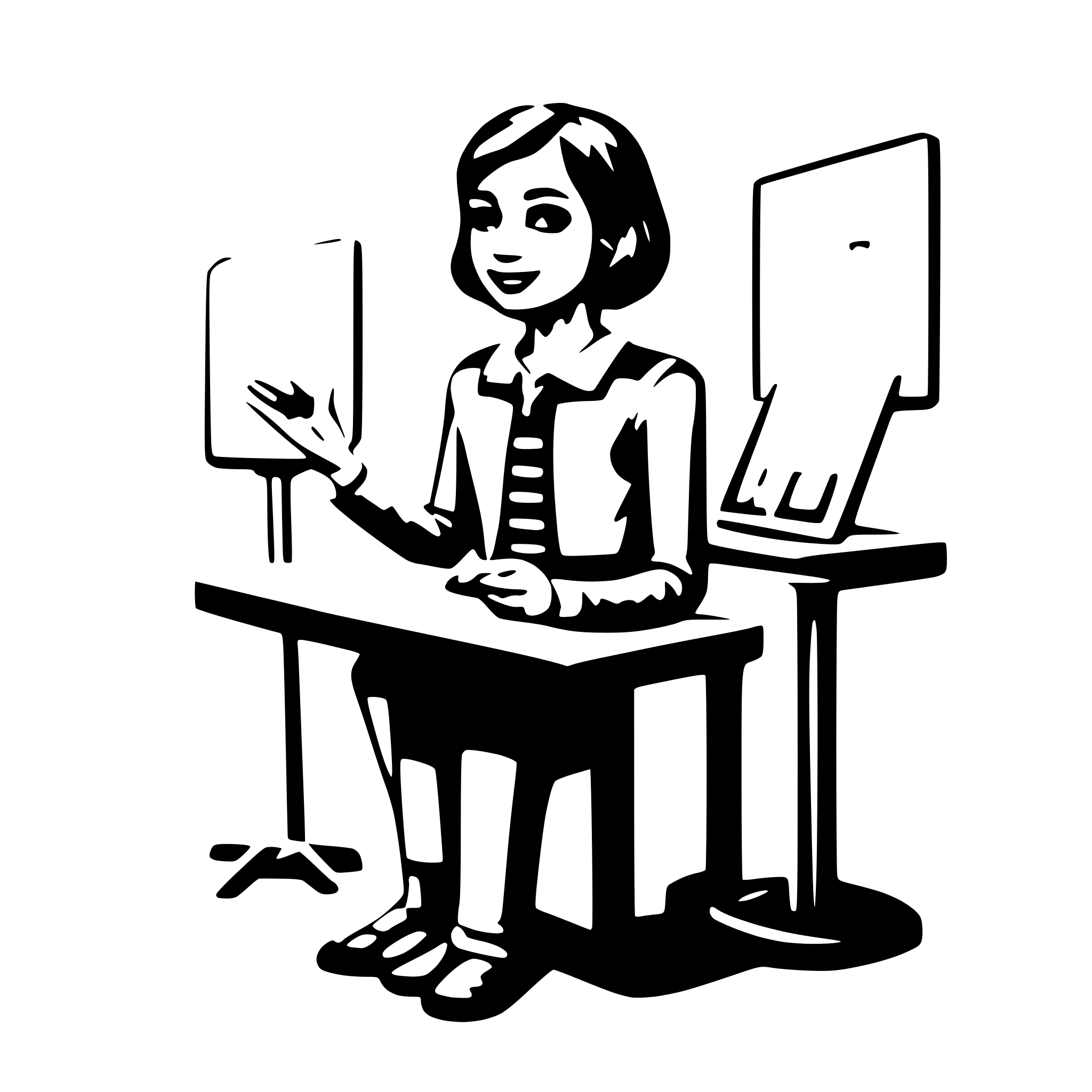 AI-generated SVG of 'A presentation support'