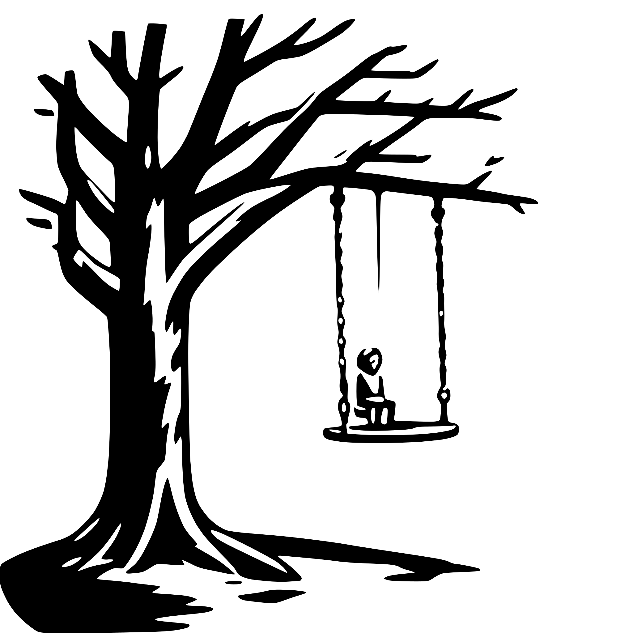 AI-generated SVG of 'tree with swing'
