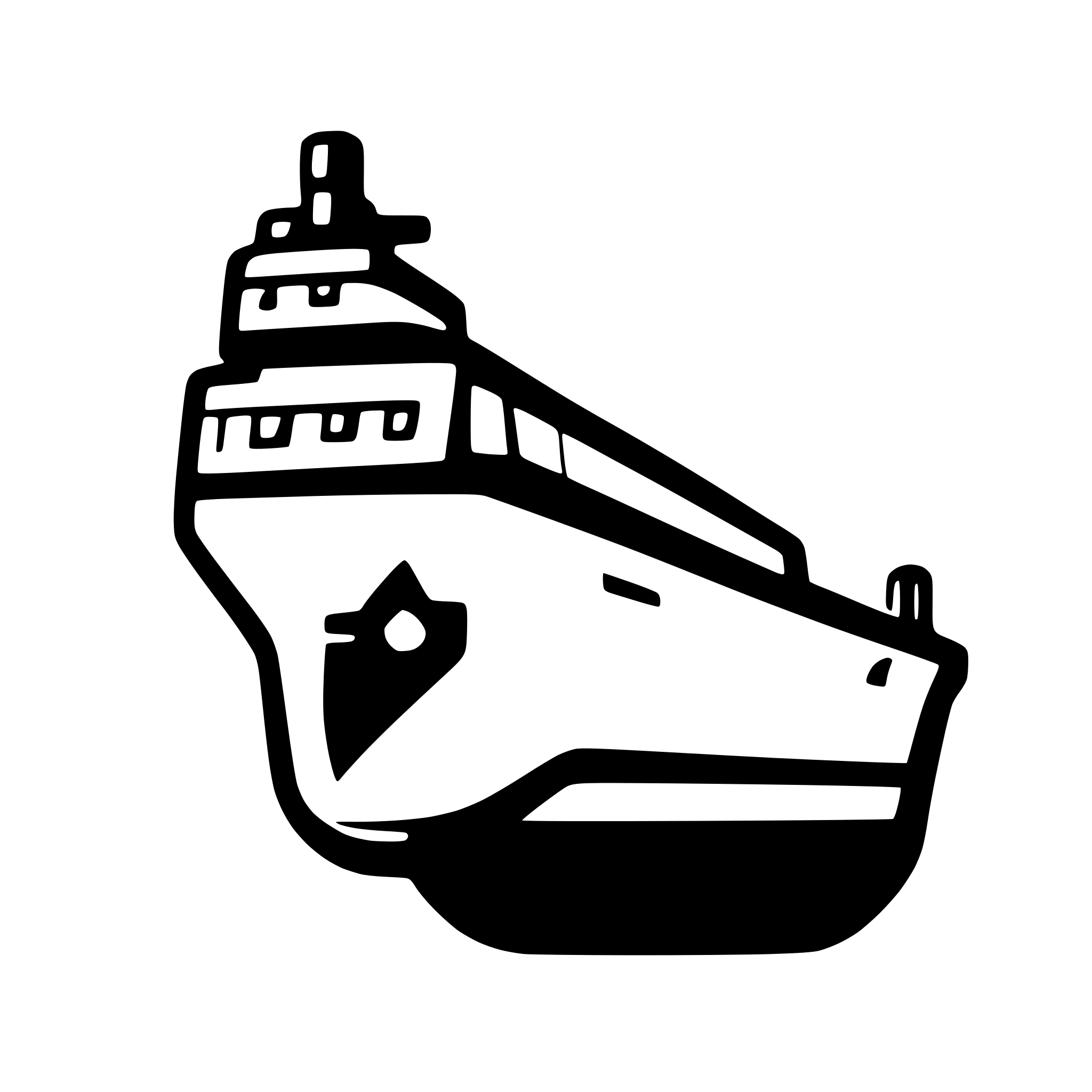 AI-generated SVG of a side view of a solid naval ship