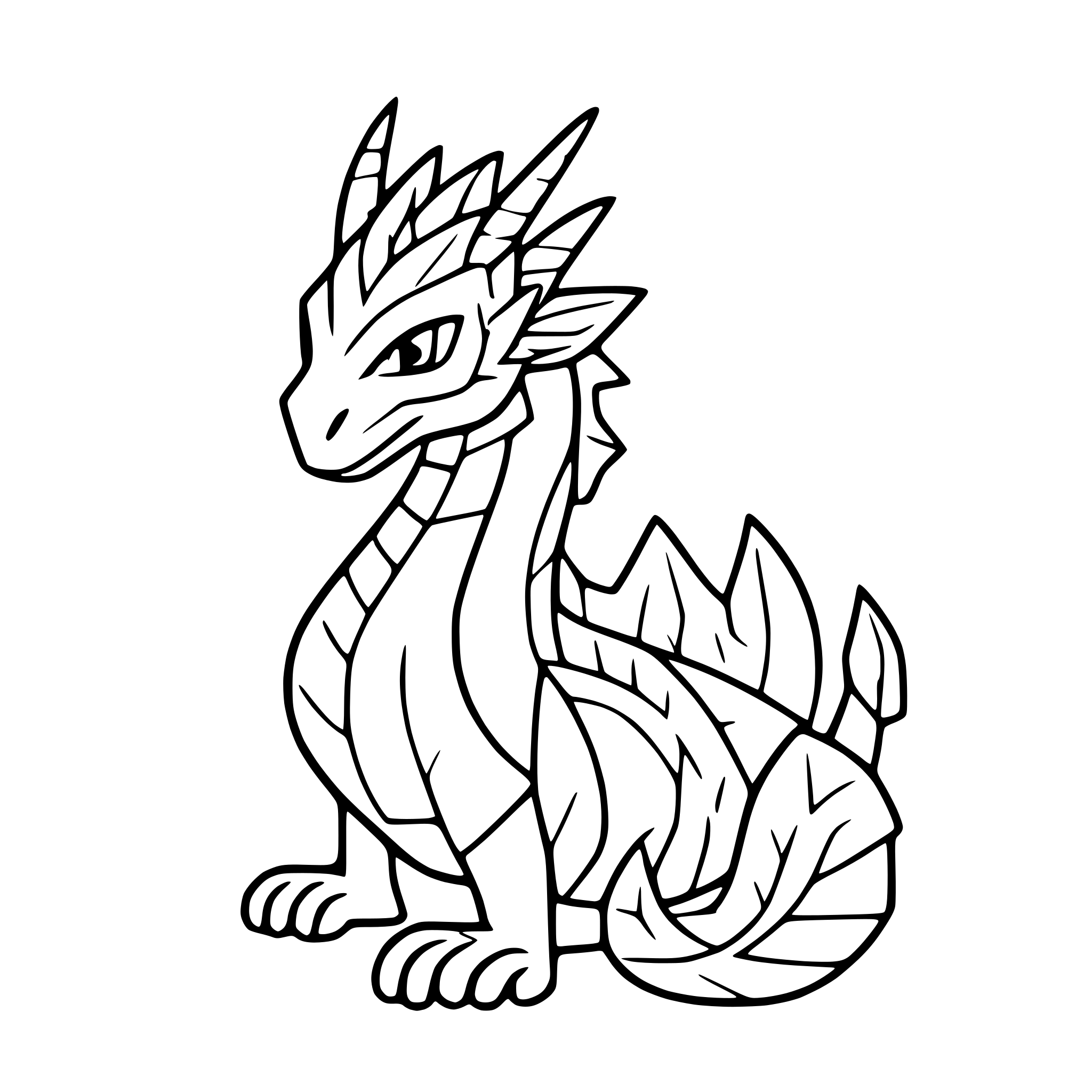 AI-generated SVG of a dragon with intricate scales