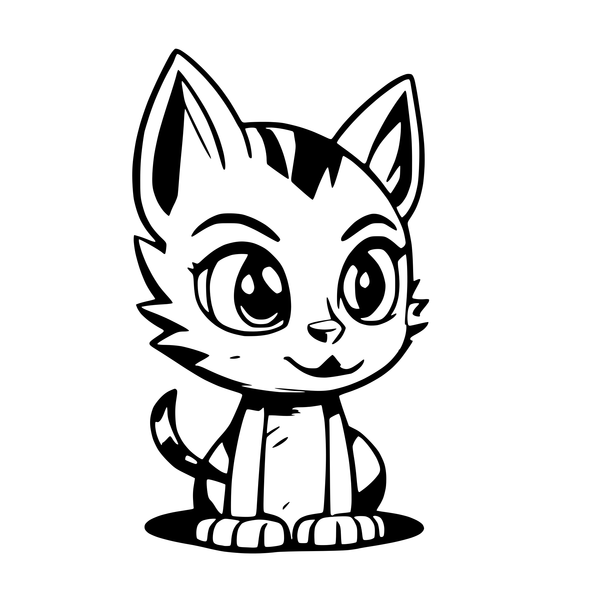 AI-generated SVG of a cat from shrek big eyes looks pitifully