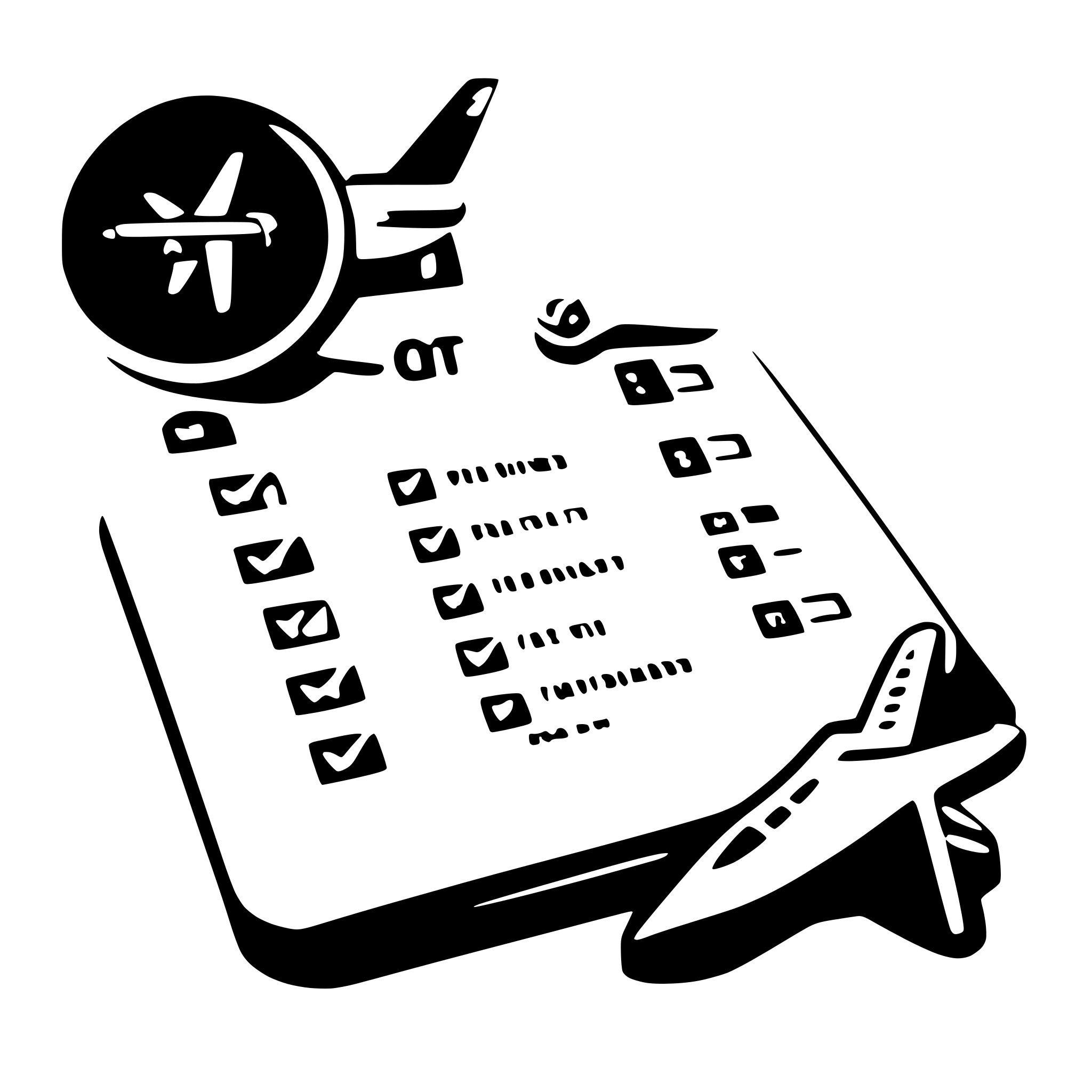 AI-generated SVG of a airplane checklist