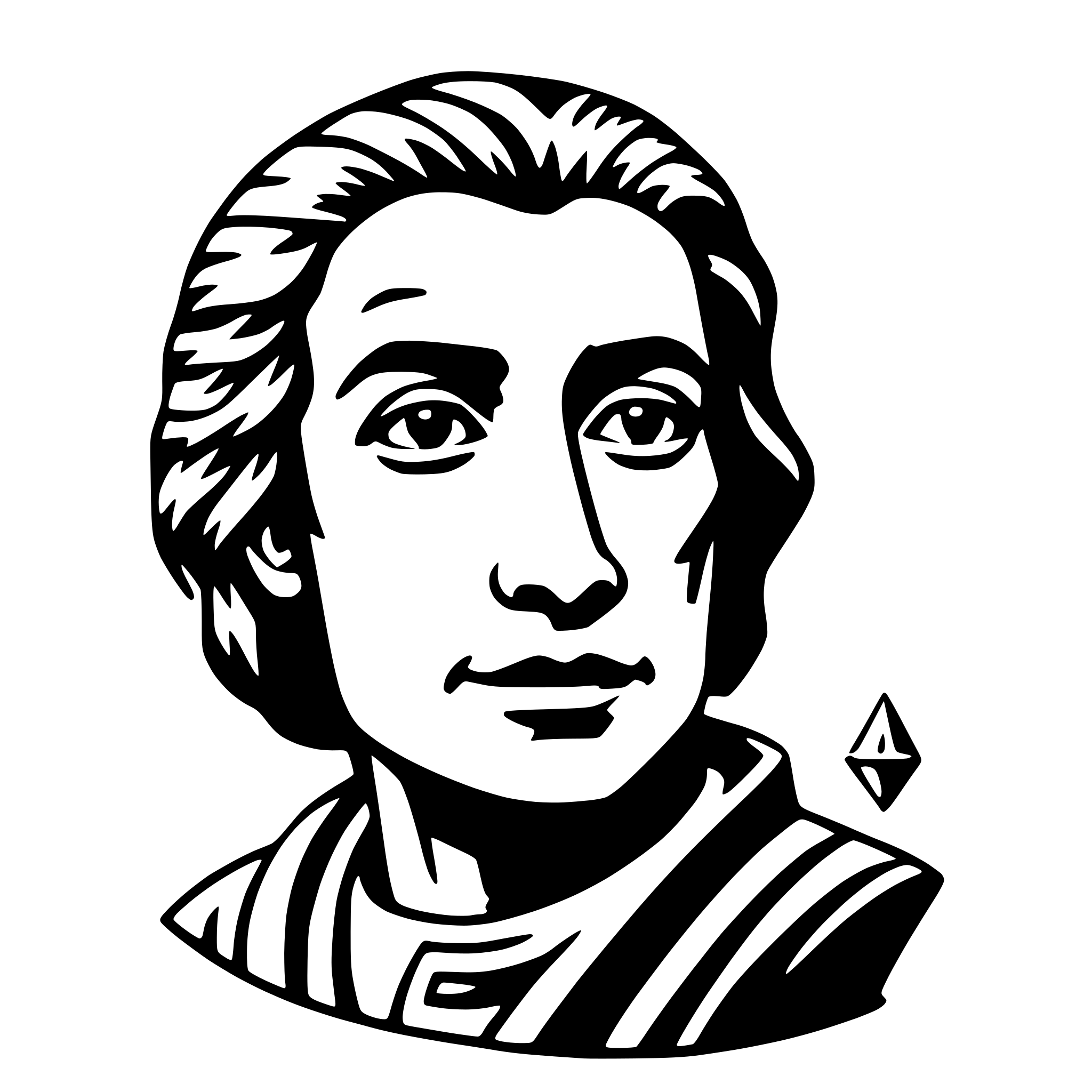 AI-generated SVG of a chalchiuhtlicue