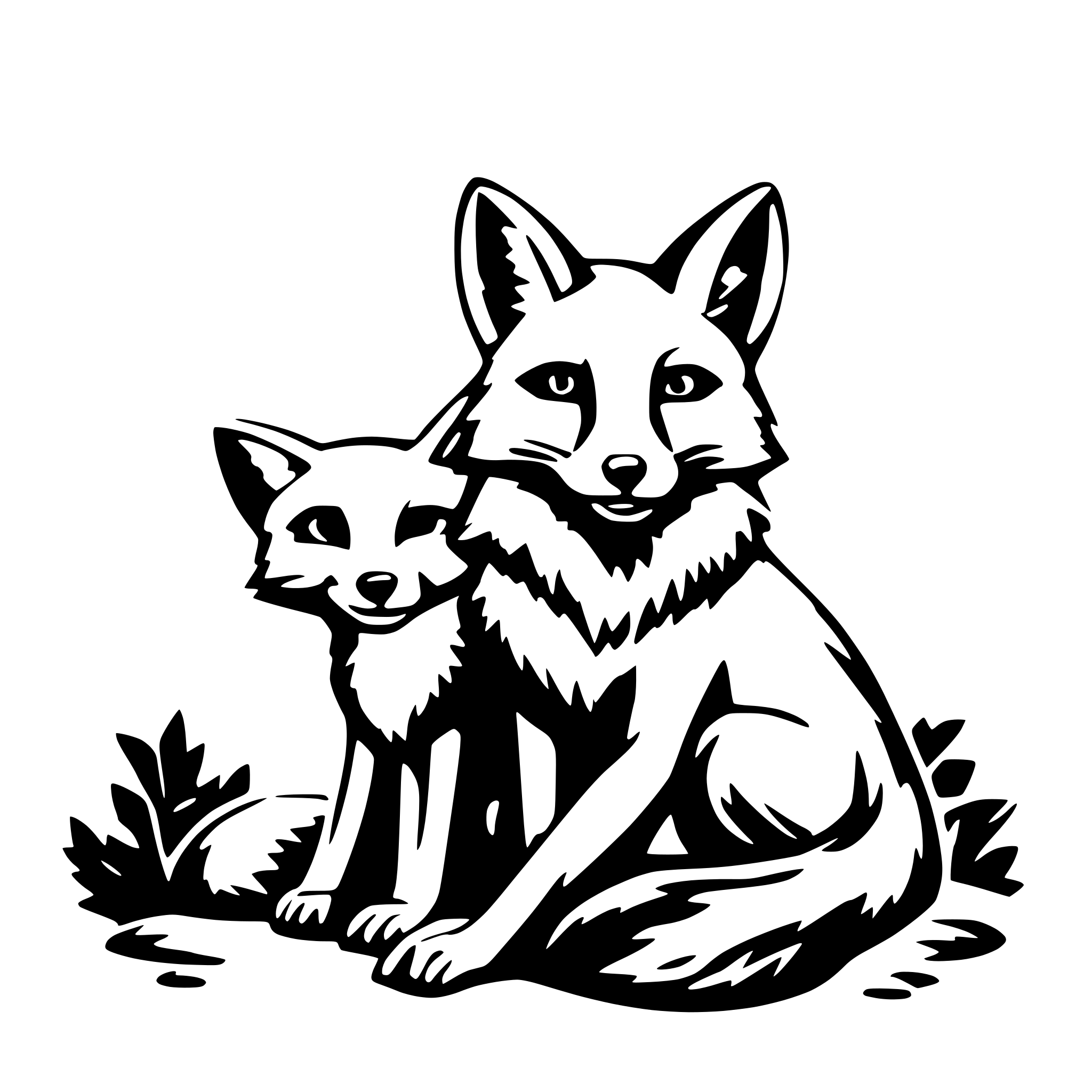 AI-generated SVG of 'flake with a fox'
