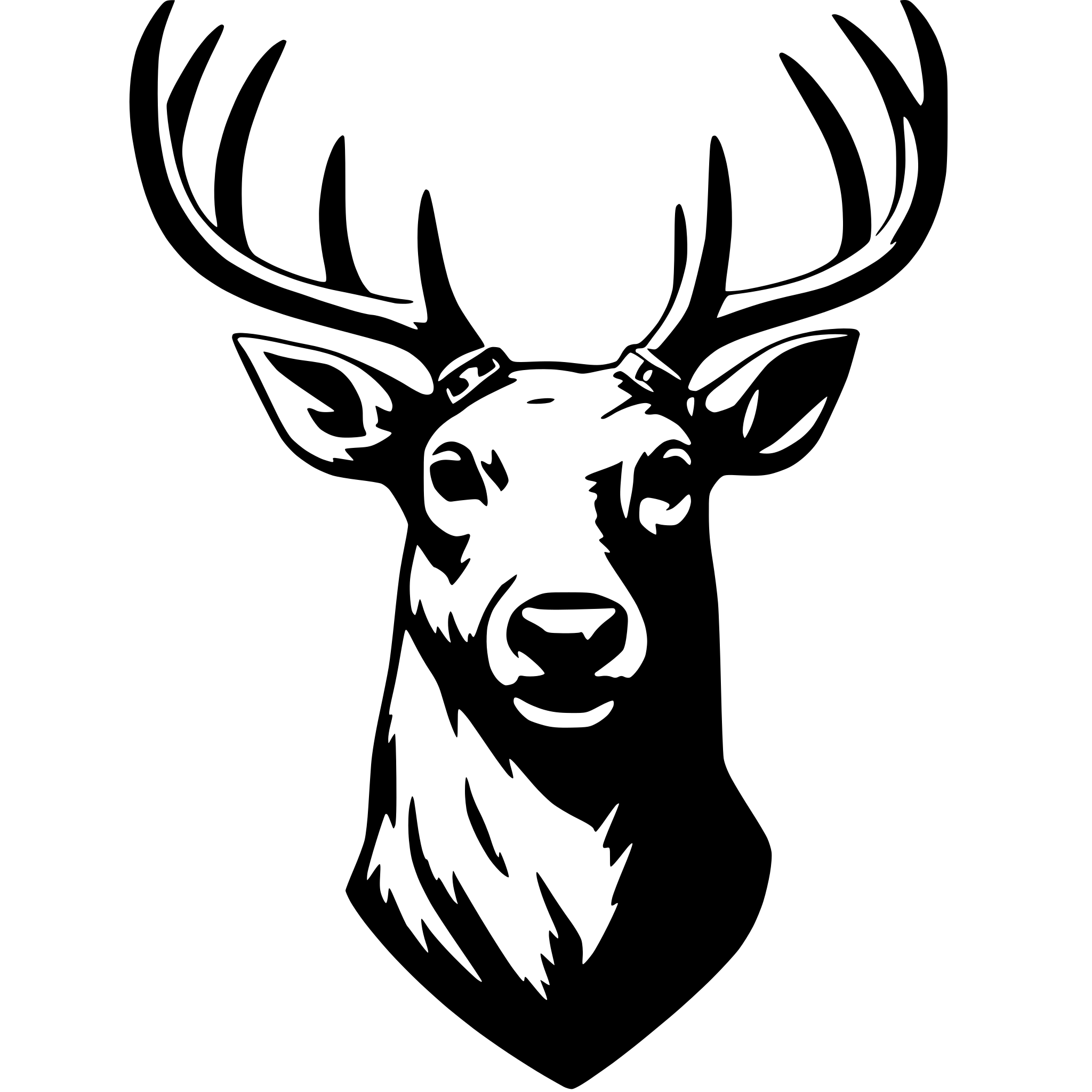 AI-generated SVG of a the biggest massive antlers