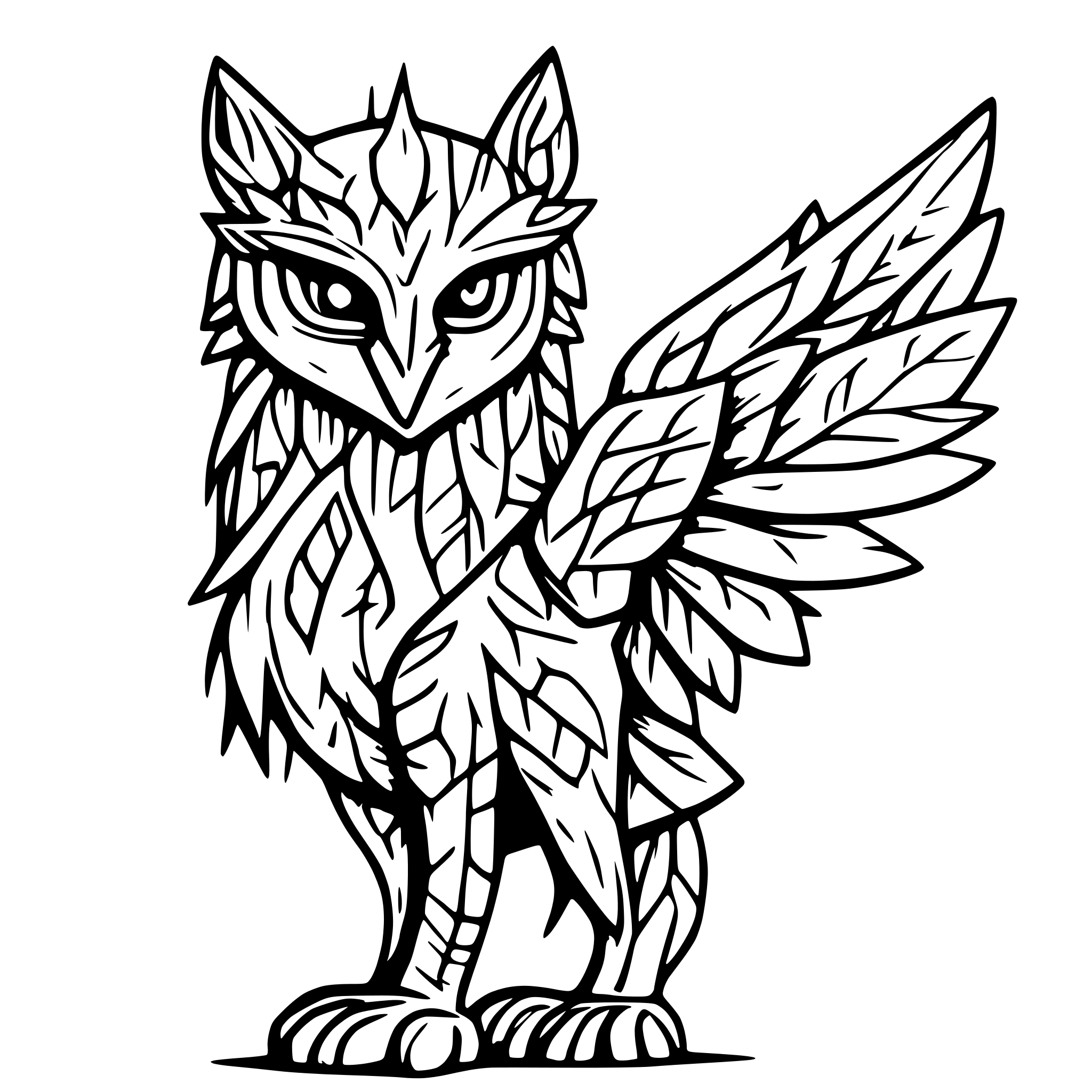 AI-generated SVG of a A Mythological creature that is a blend of a griffon and a owl