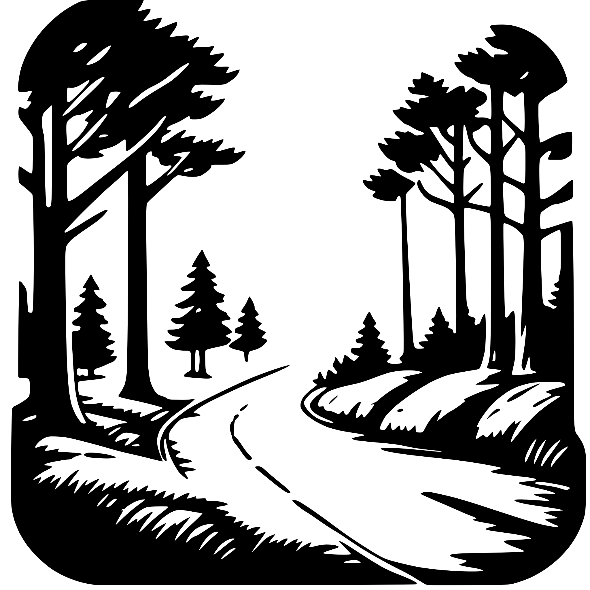 AI-generated SVG of 'forest journey'
