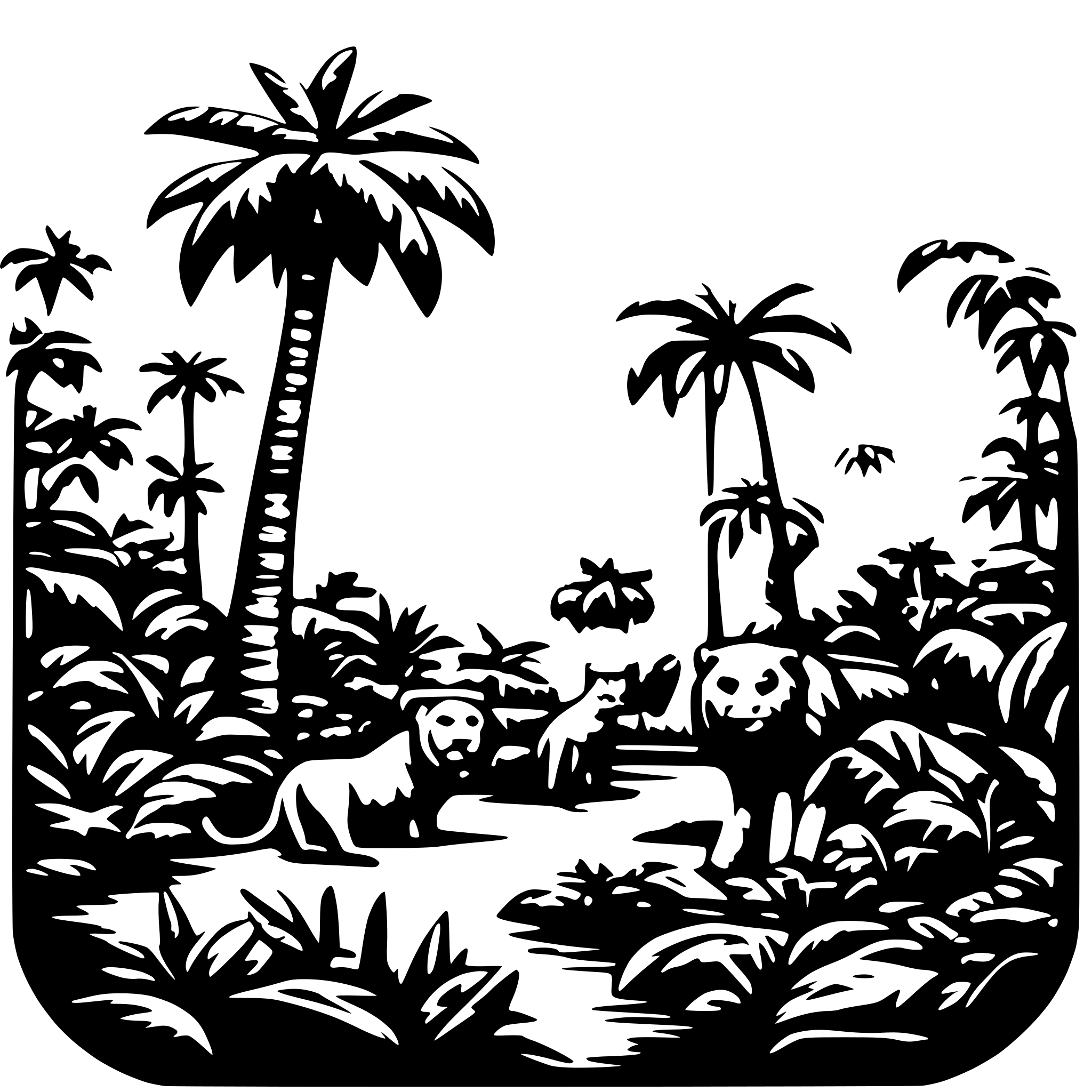 AI-generated SVG of a jungle animals ecosystem