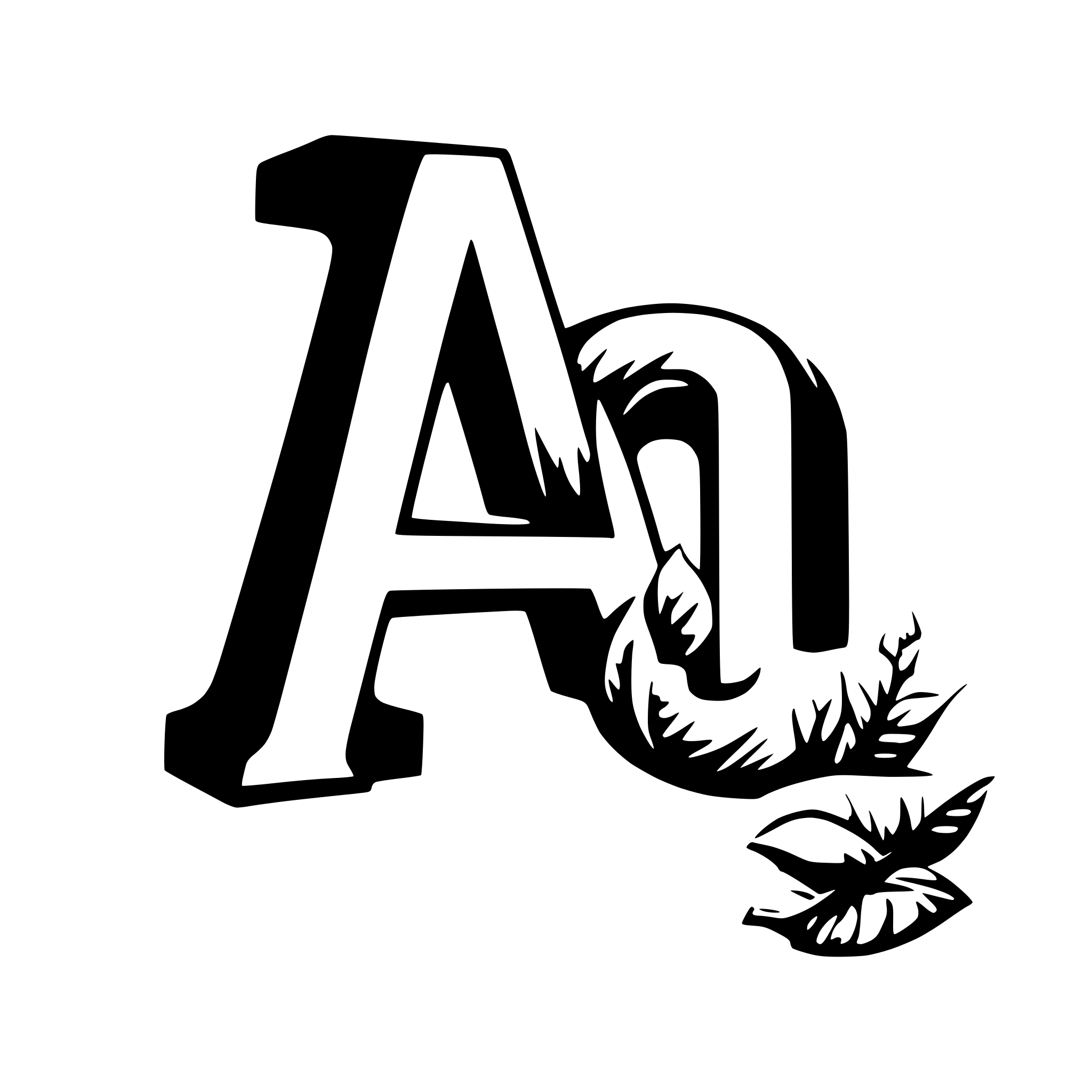 AI-generated SVG of 'Letter A for tracing'
