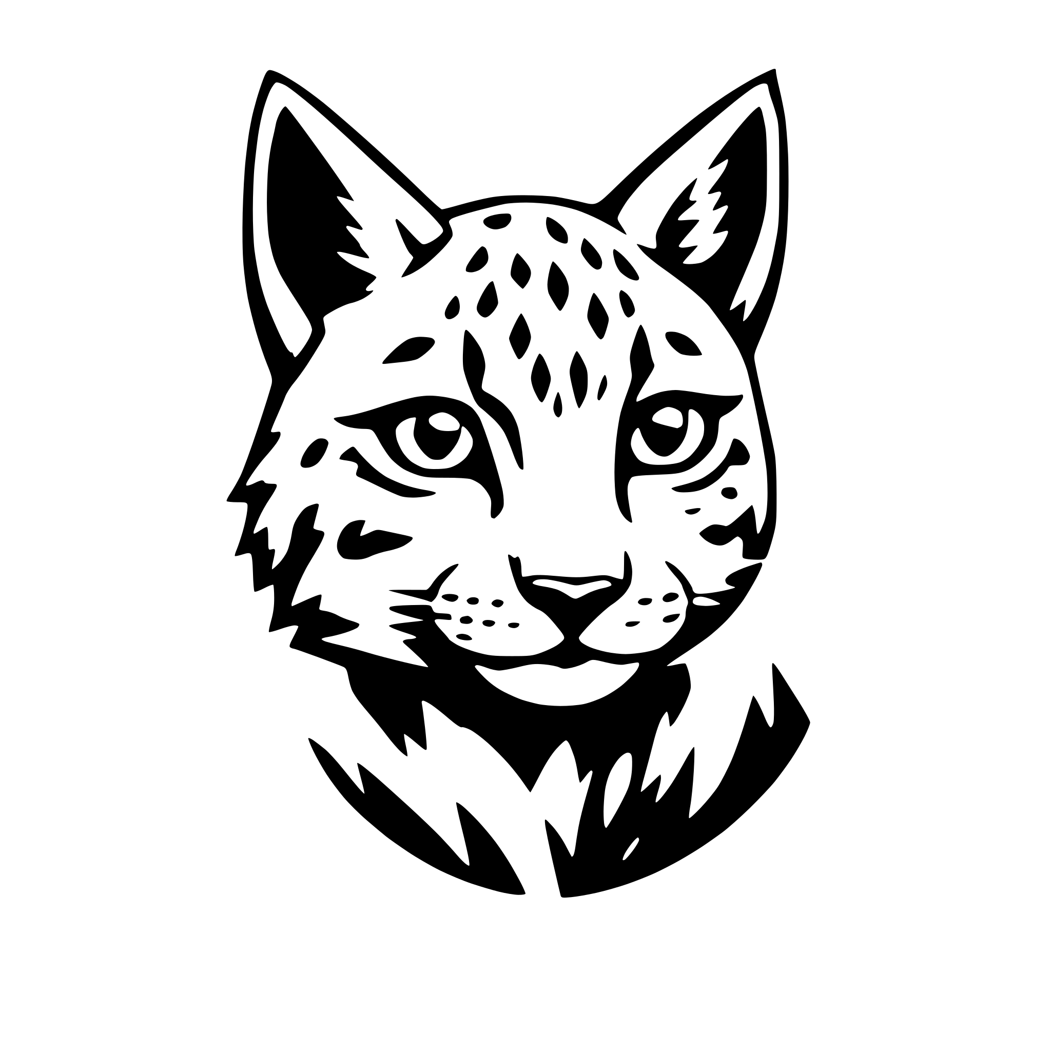 AI-generated SVG of a simplified baby lynx face cute