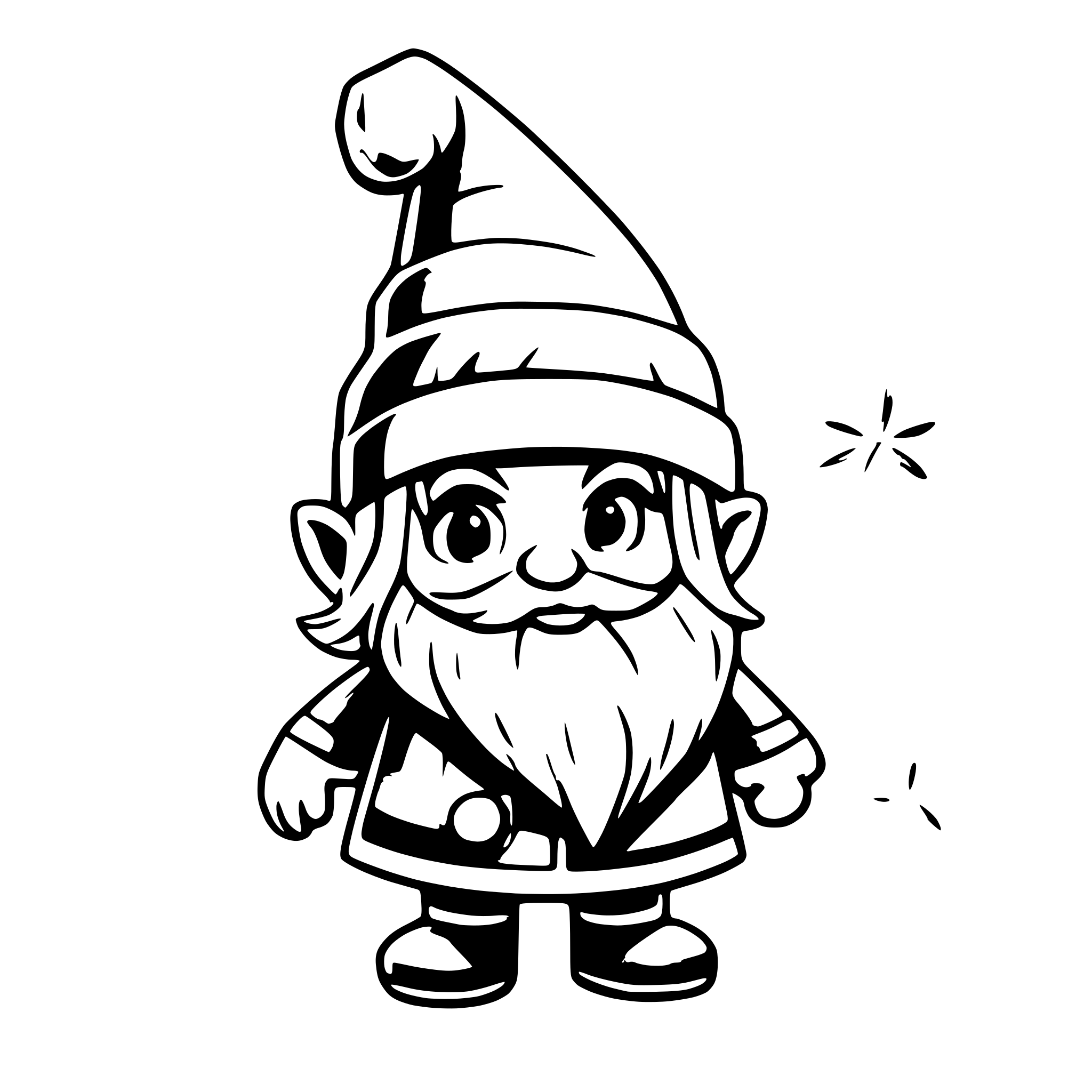 AI-generated SVG of a generate - lovely realistic gnome, for 3 year old kids, should be like a post card, drawing can be colorful,  in is puffy more snow storm and background christmas tree with presents it could be also romantic and warm room near fireplace and should gnome holds with hands sign where to write kid name, after card will be printed