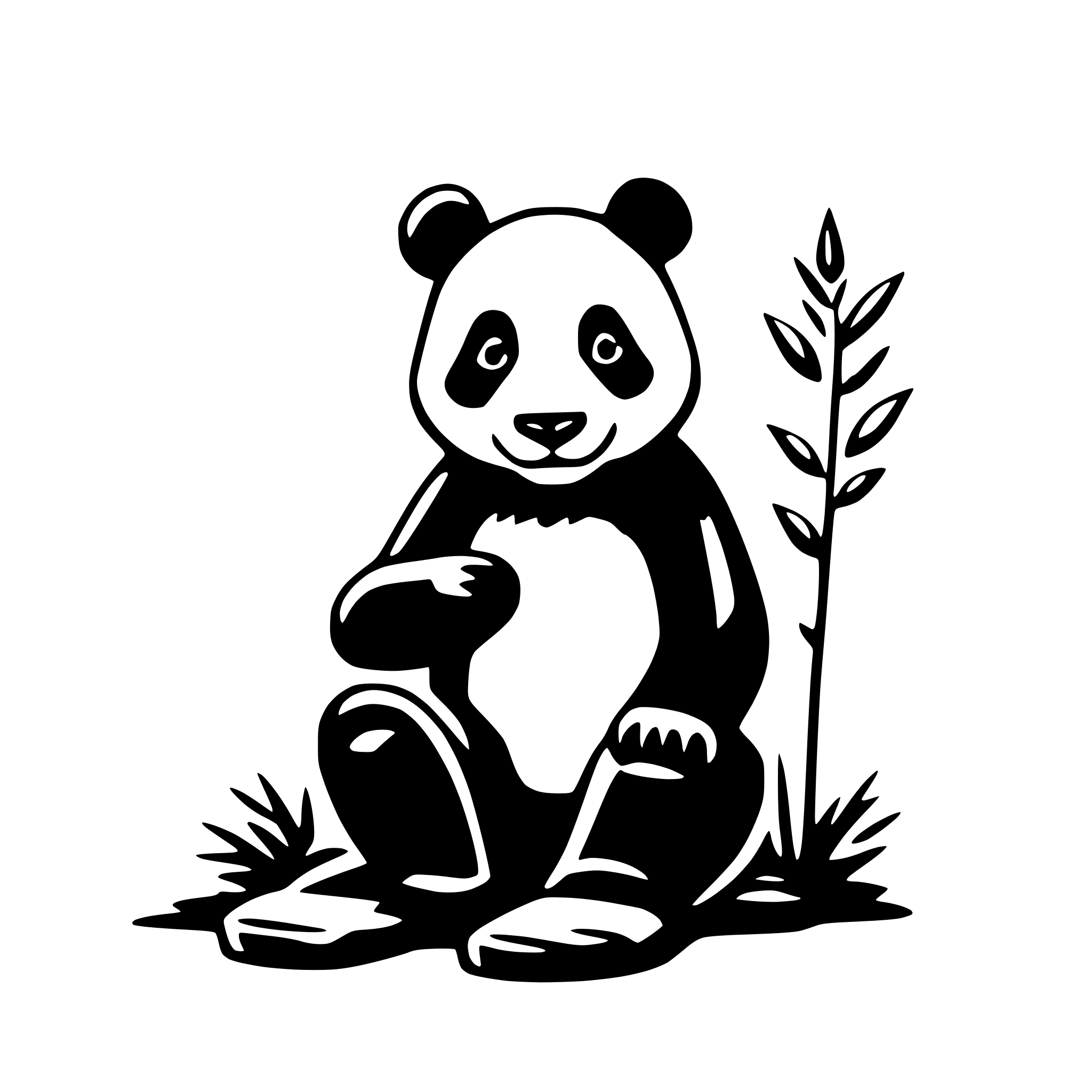AI-generated SVG of a panda with bamboo