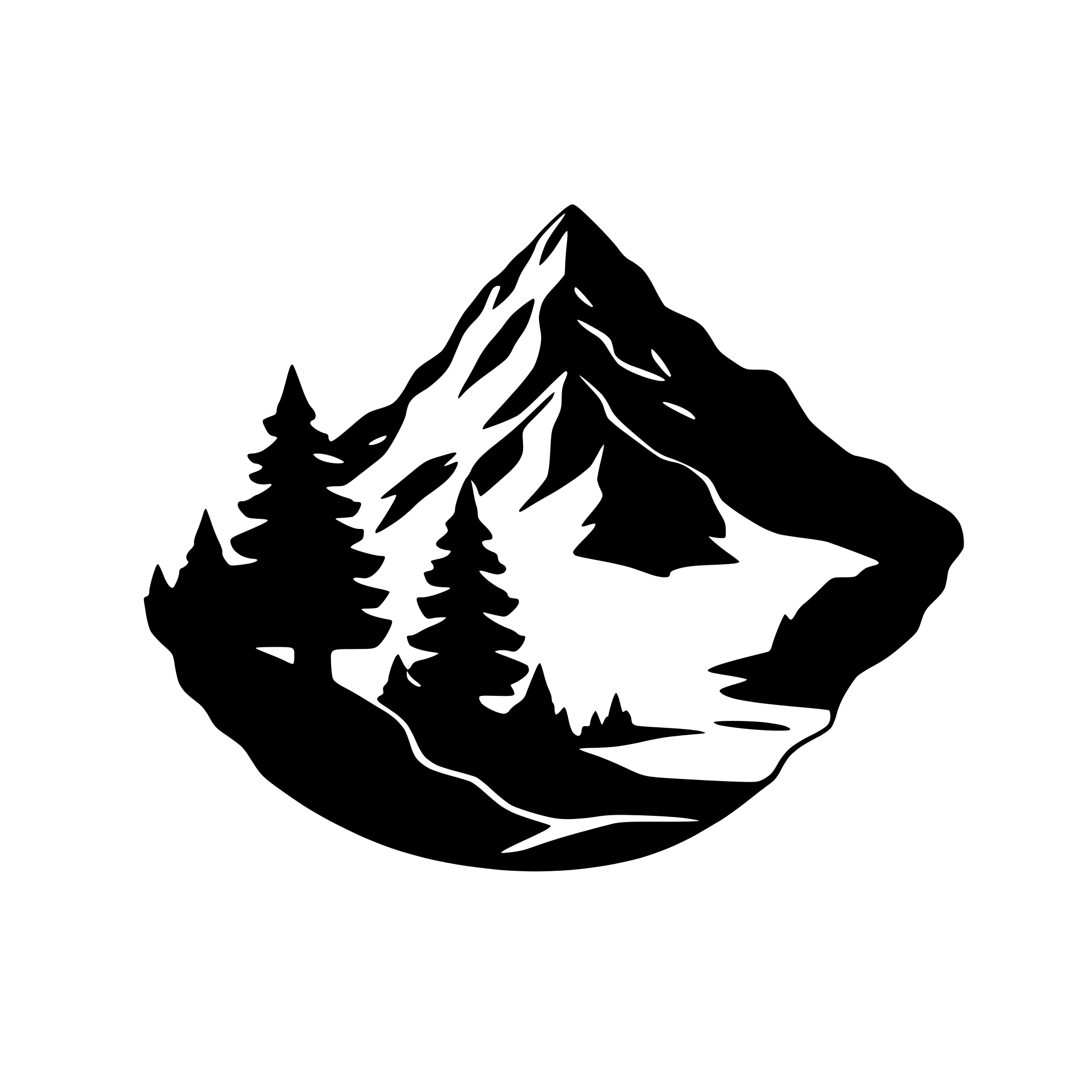 AI-generated SVG of 'Mountain silhouette tattoo'