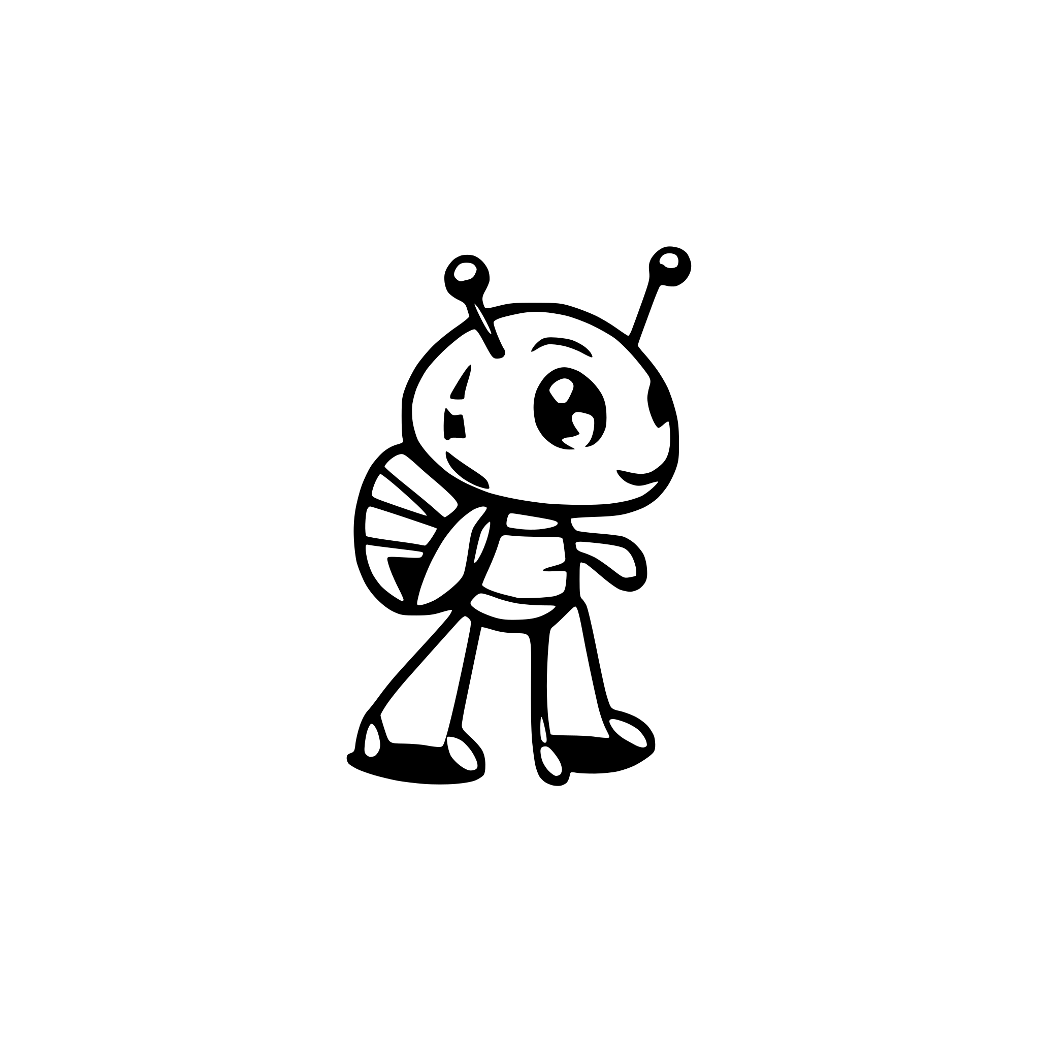 AI-generated SVG of 'Simple ant walking sideview'