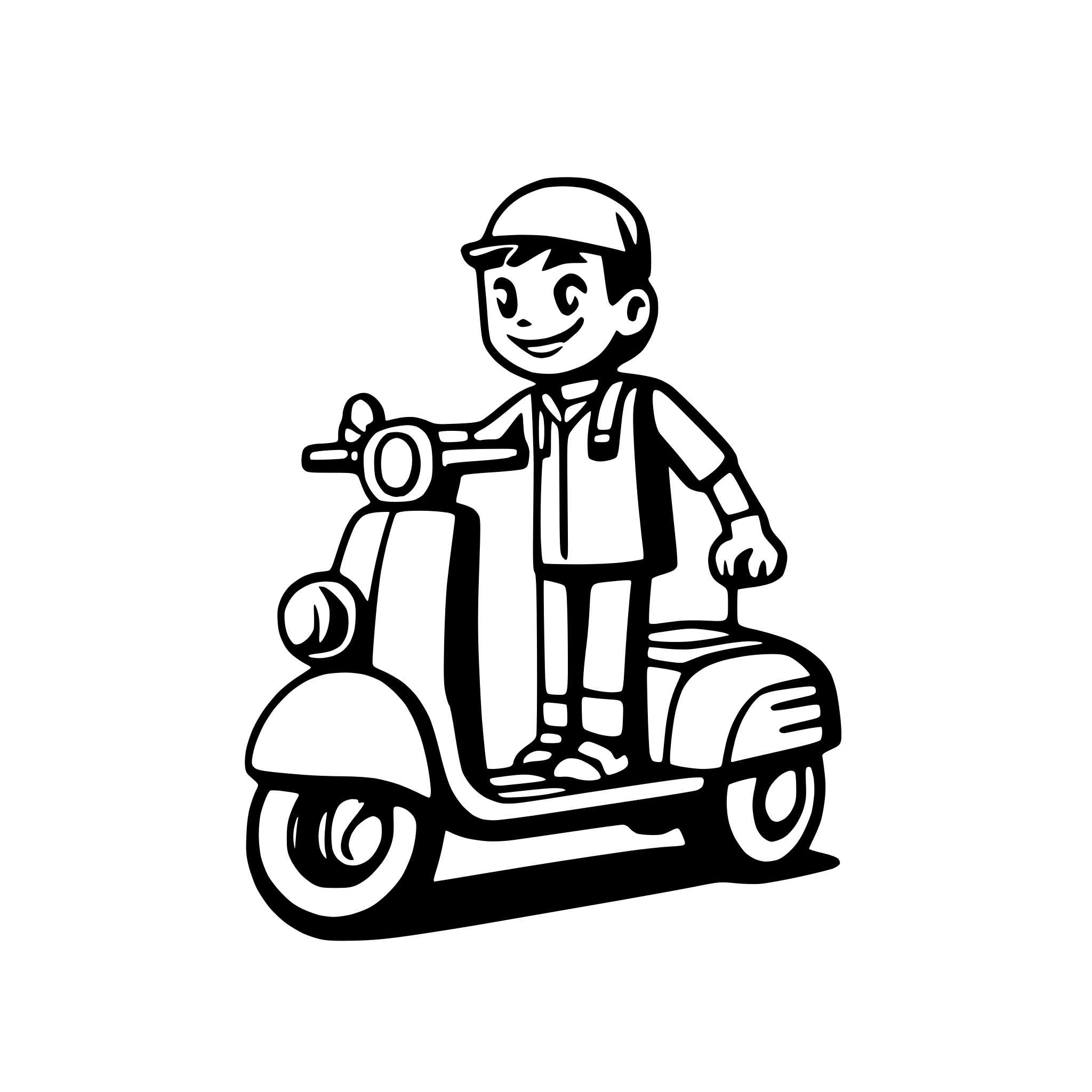 AI-generated SVG of a medicine Delivery hospital man riding a scooter