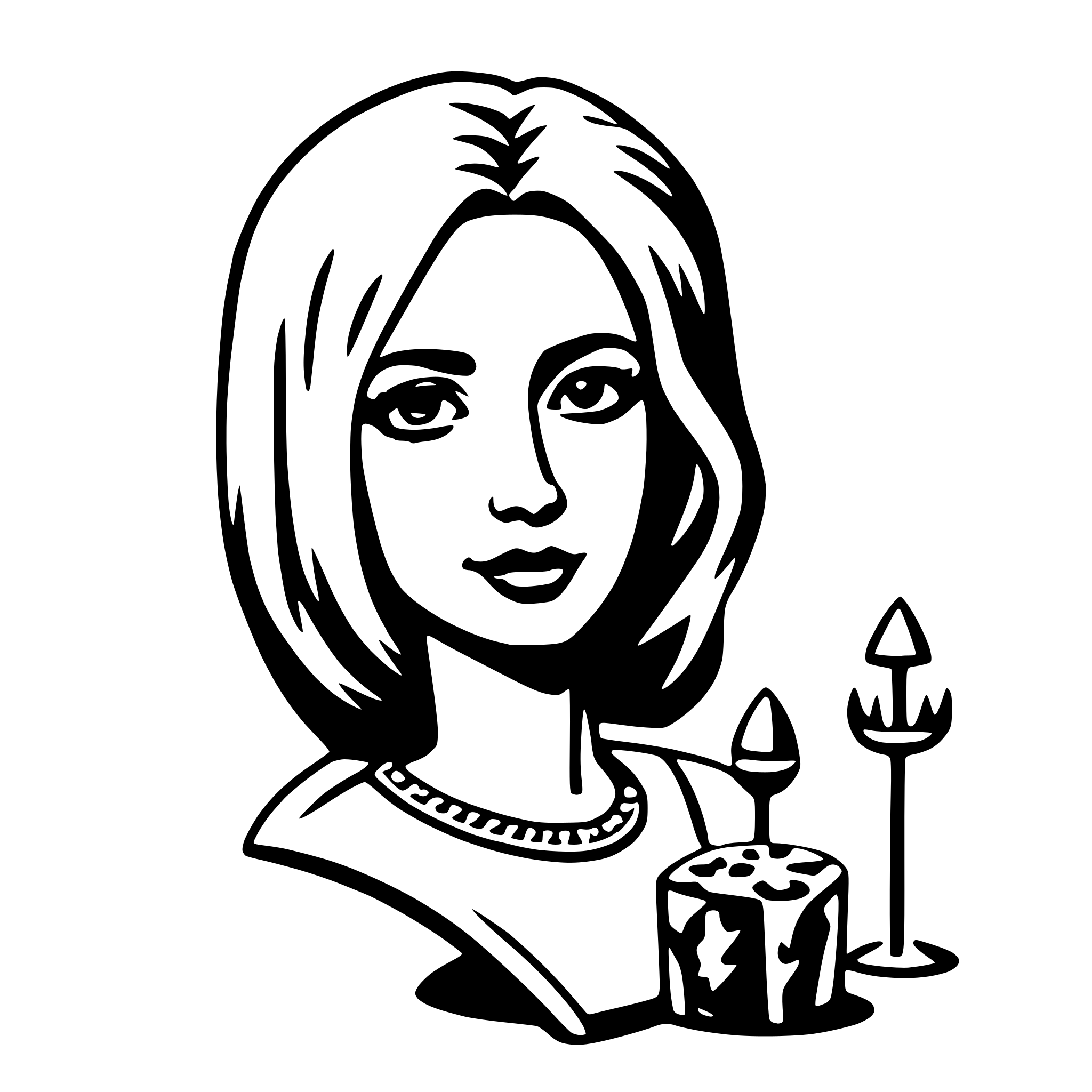 AI-generated SVG of a astarte
