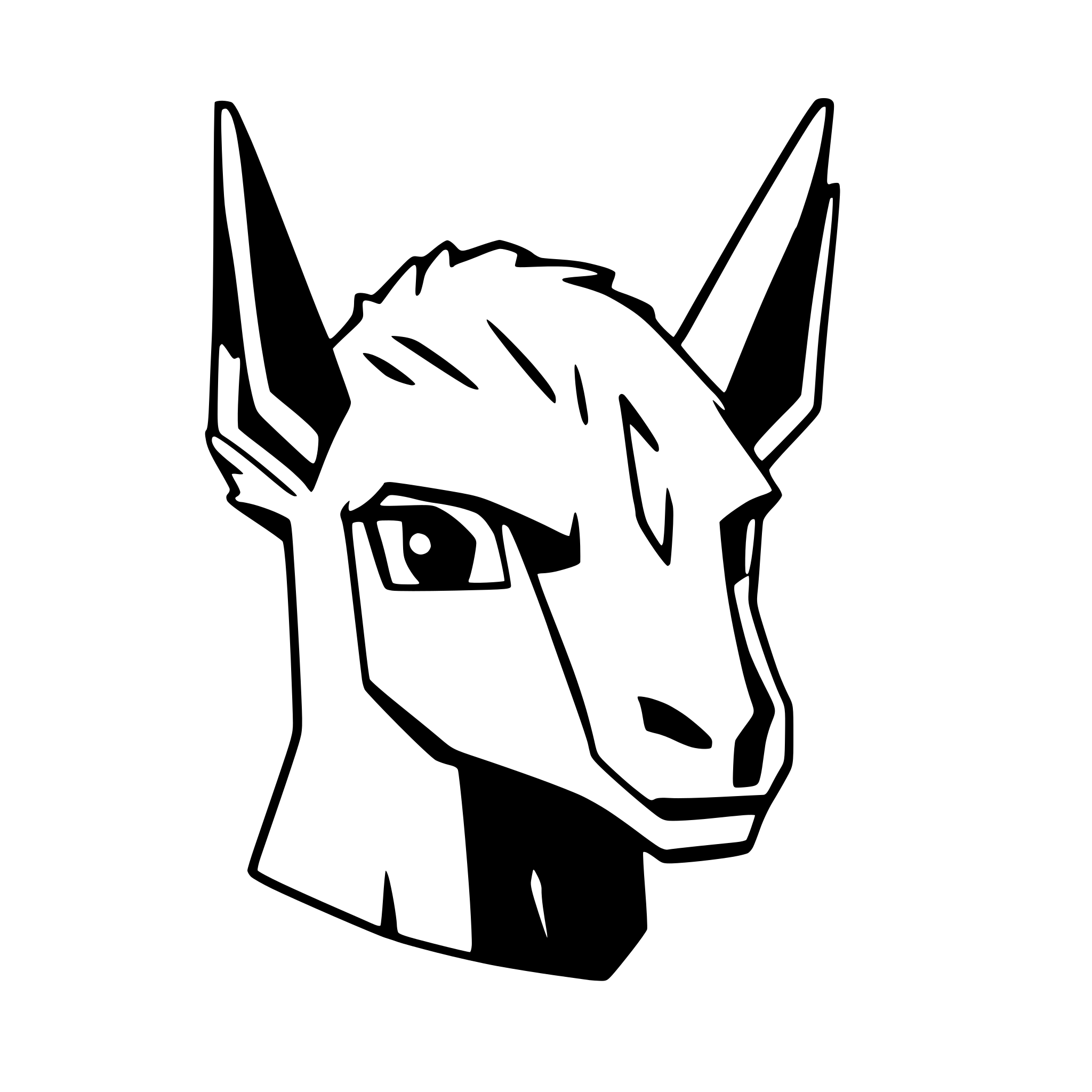 AI-generated SVG of 'low poly lama head'