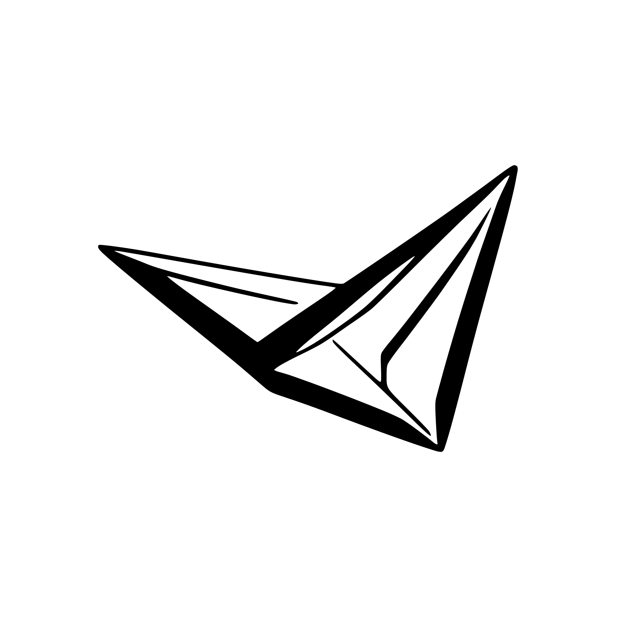 AI-generated SVG of a paper airplane in the shape of a letter "A"