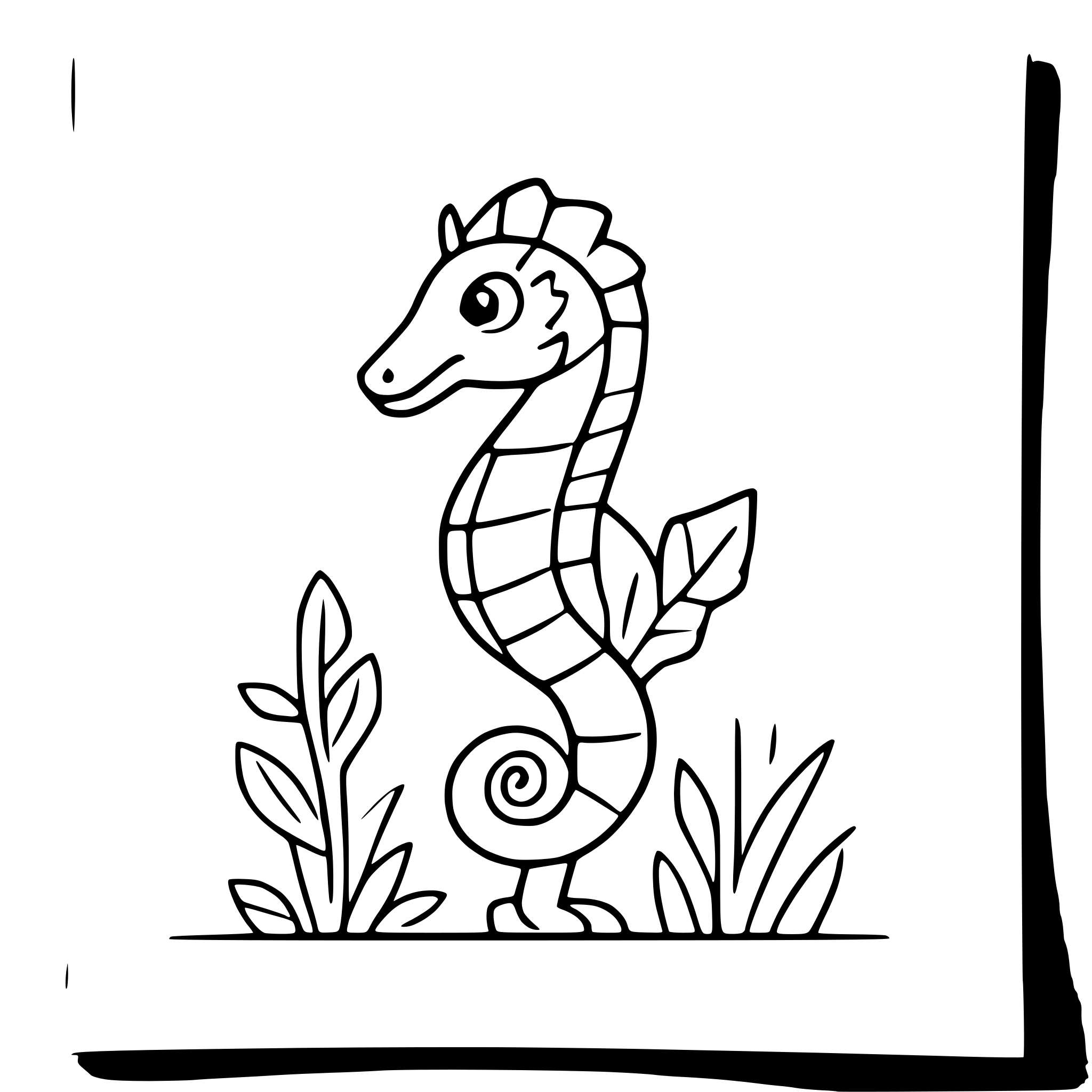 AI-generated SVG of a seahorse with coral reef